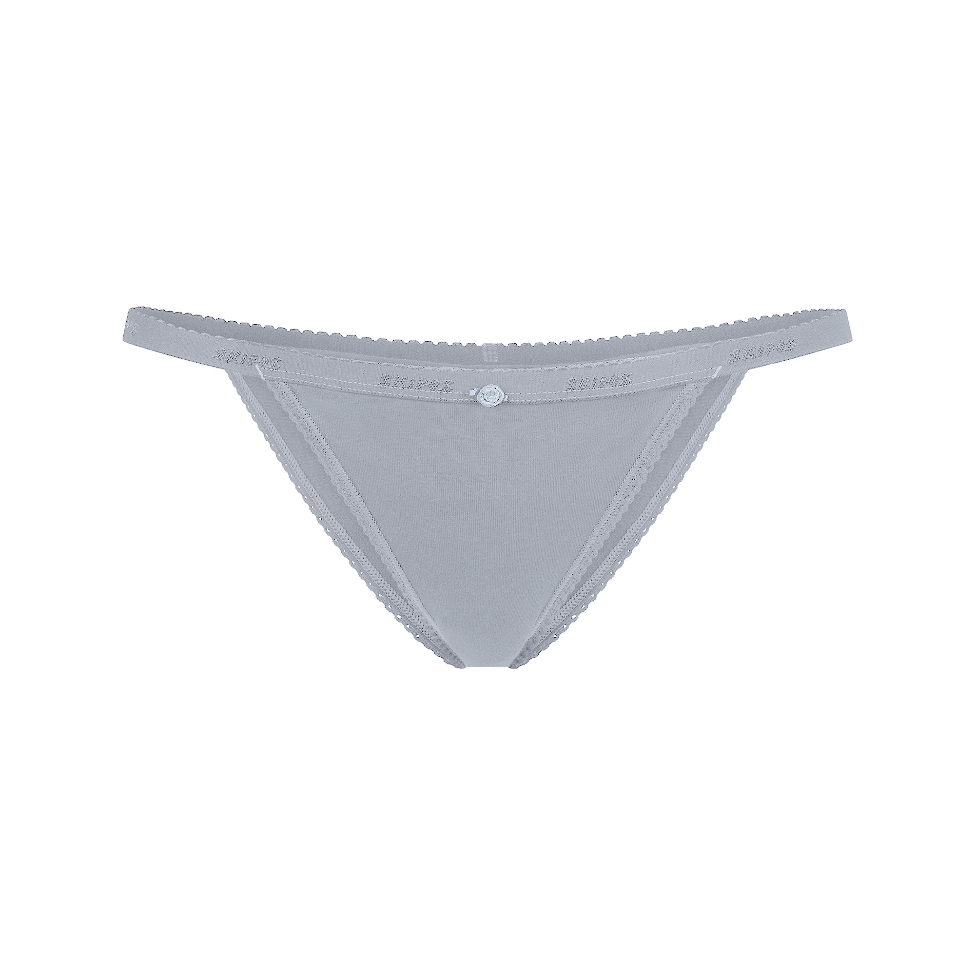 LIGHTWEIGHT COTTON LOGO PICOT STRING BIKINI | PEARL TONAL - Image 5