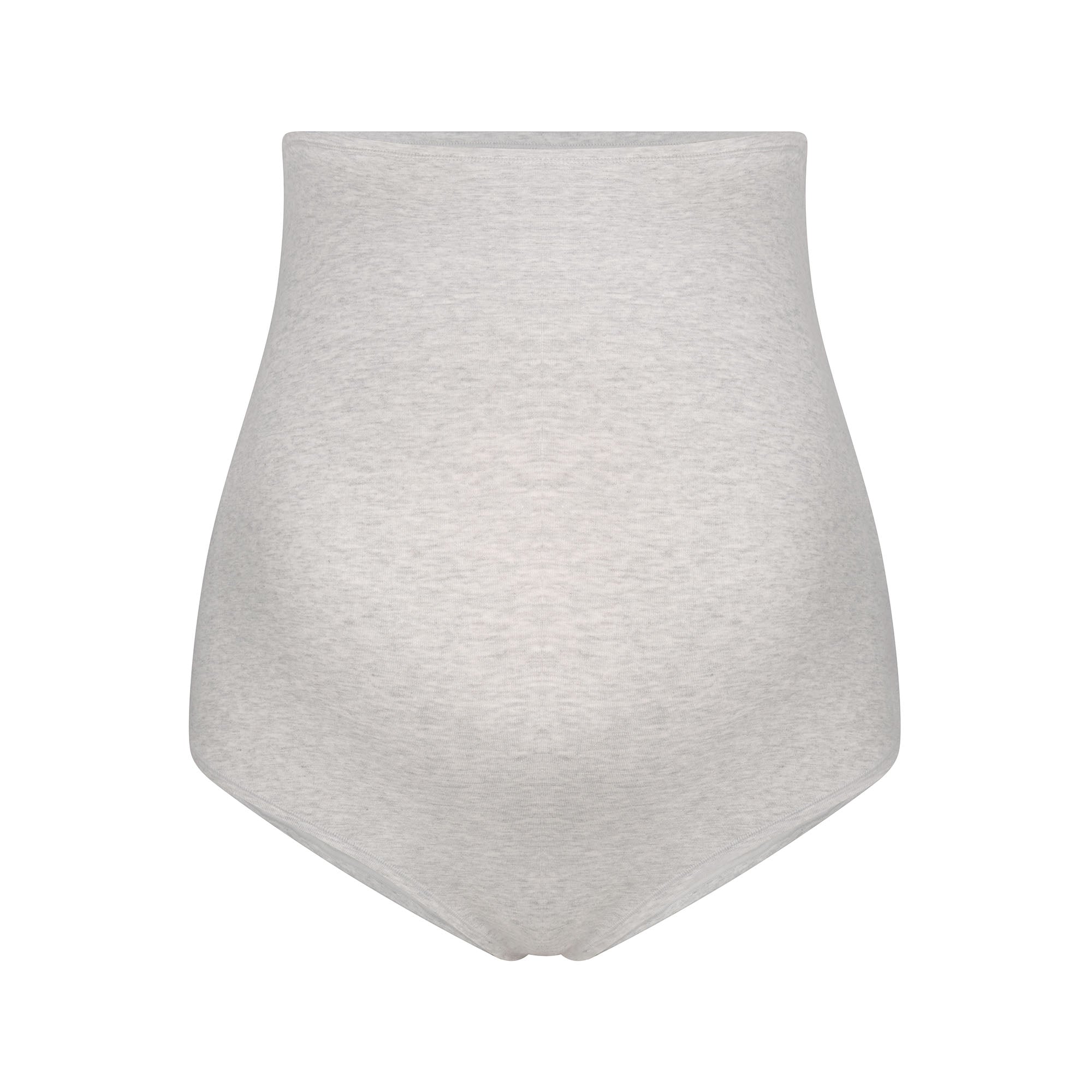 COTTON JERSEY MATERNITY HIGH-WAISTED BRIEF | LIGHT HEATHER GREY - Image 7