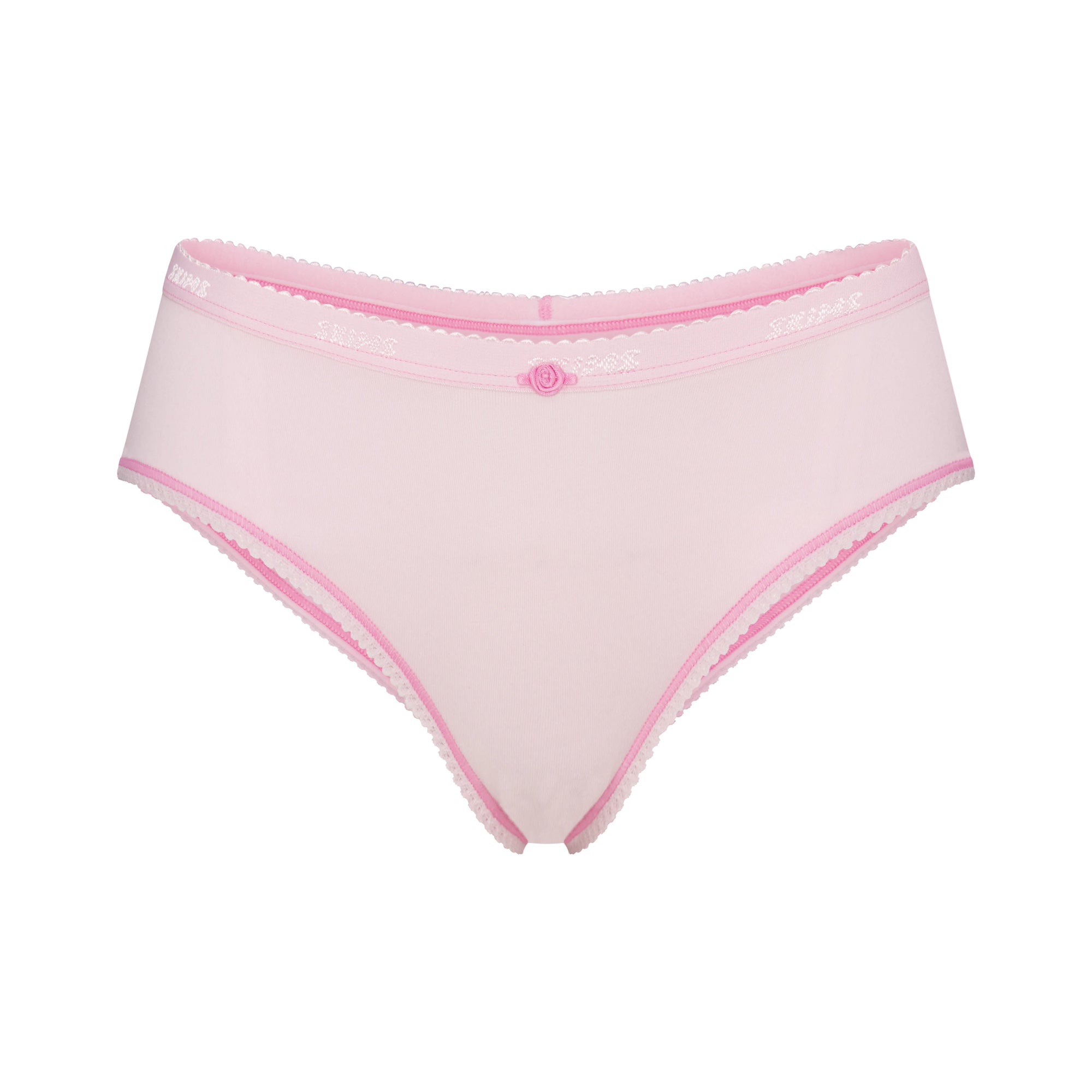 LIGHTWEIGHT COTTON LOGO PICOT HIPSTER | CHERRY BLOSSOM - Image 5