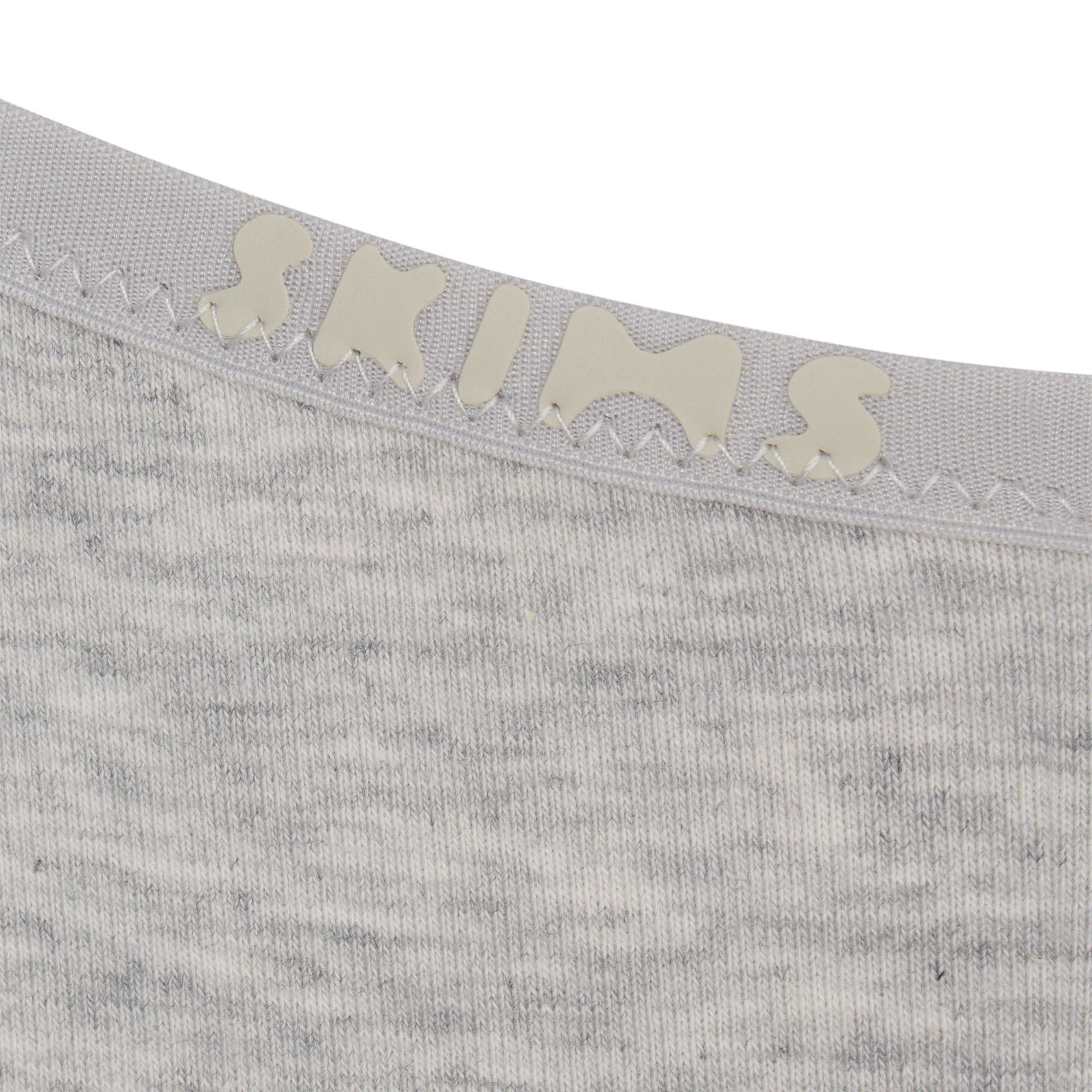COTTON LOGO HIGH LEG BIKINI | LIGHT HEATHER GREY - Image 4