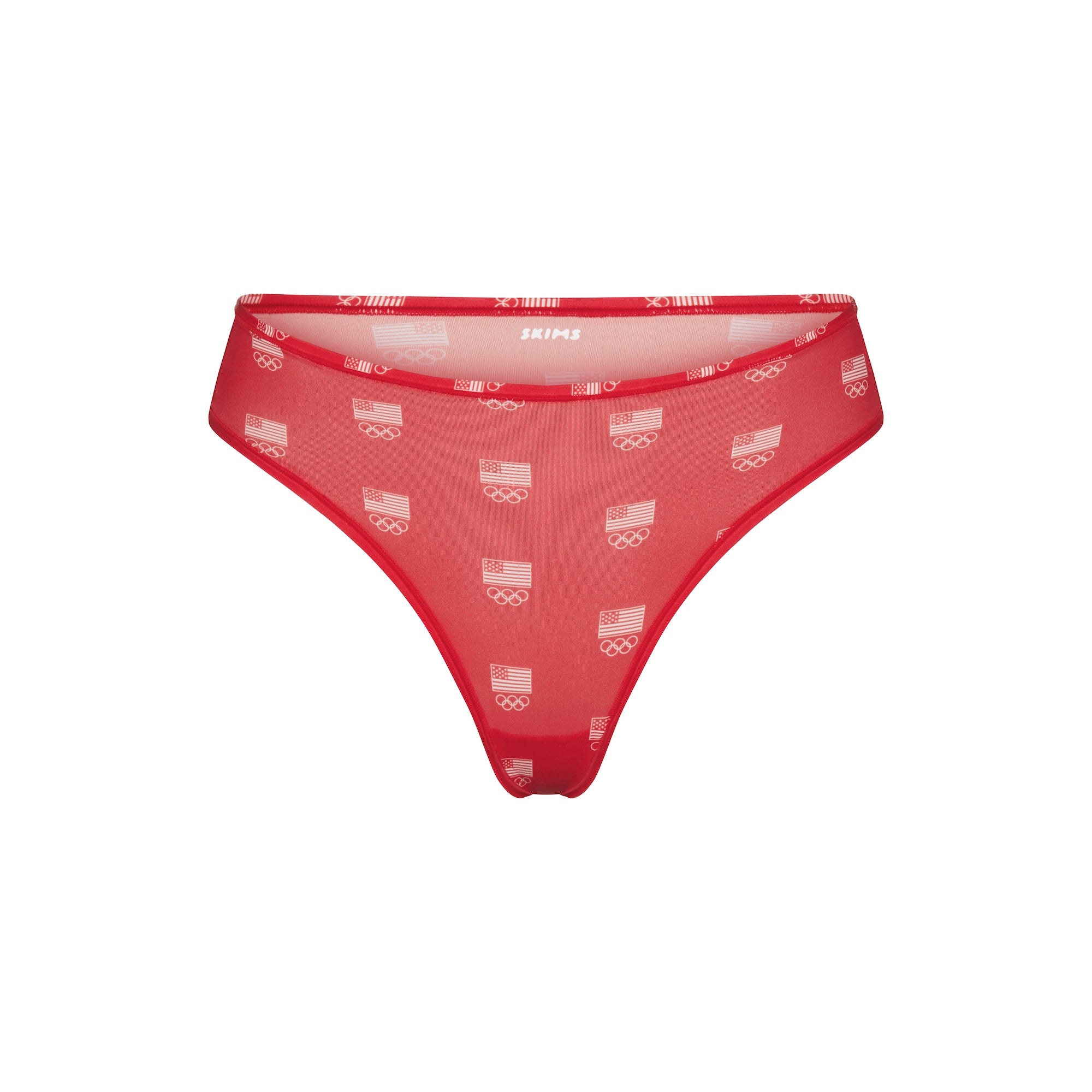 SKIMS FOR TEAM USA FITS EVERYBODY OLYMPIC DIPPED FRONT THONG | RED - Image 5