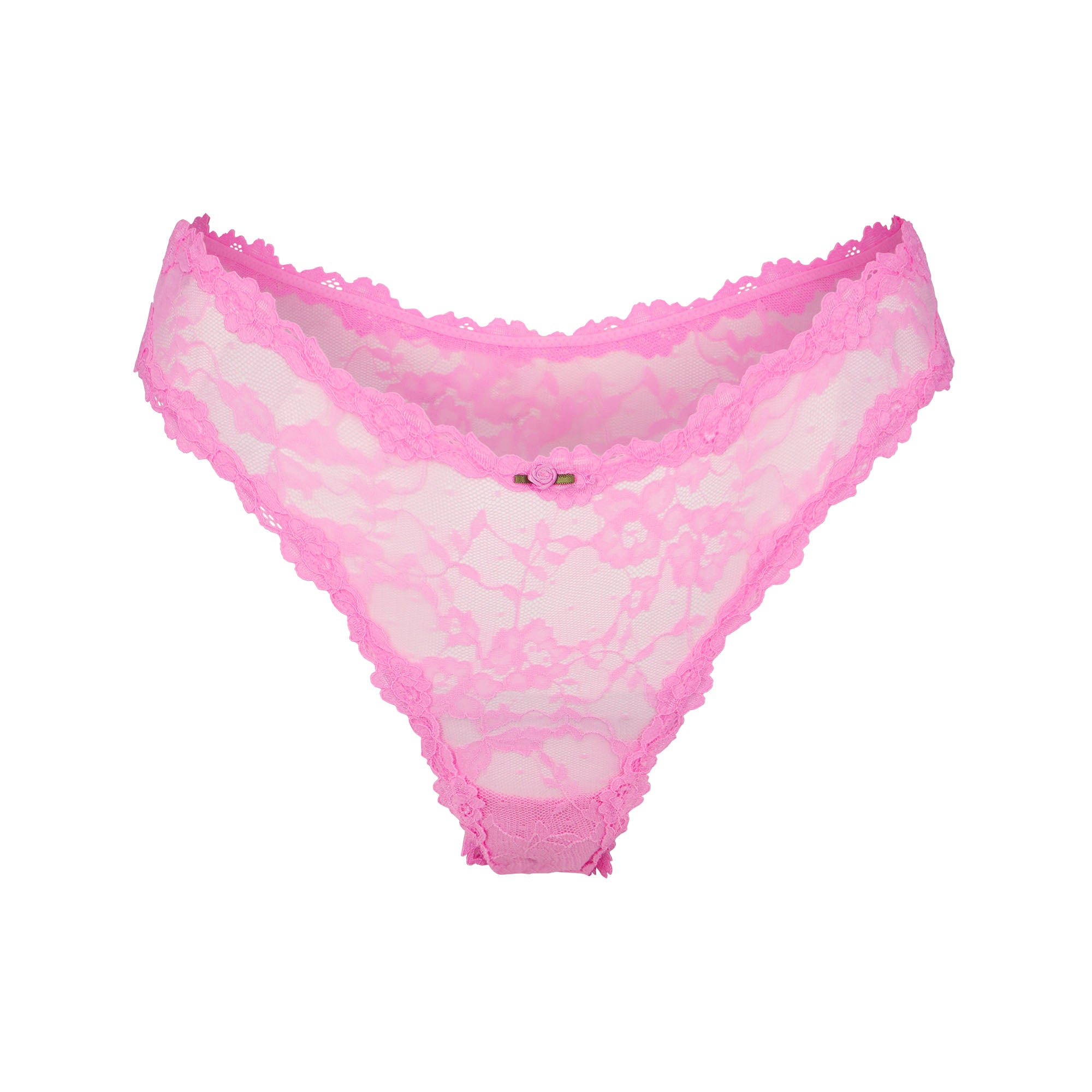 STRETCH LACE DIPPED THONG | SUGAR PINK - Image 4