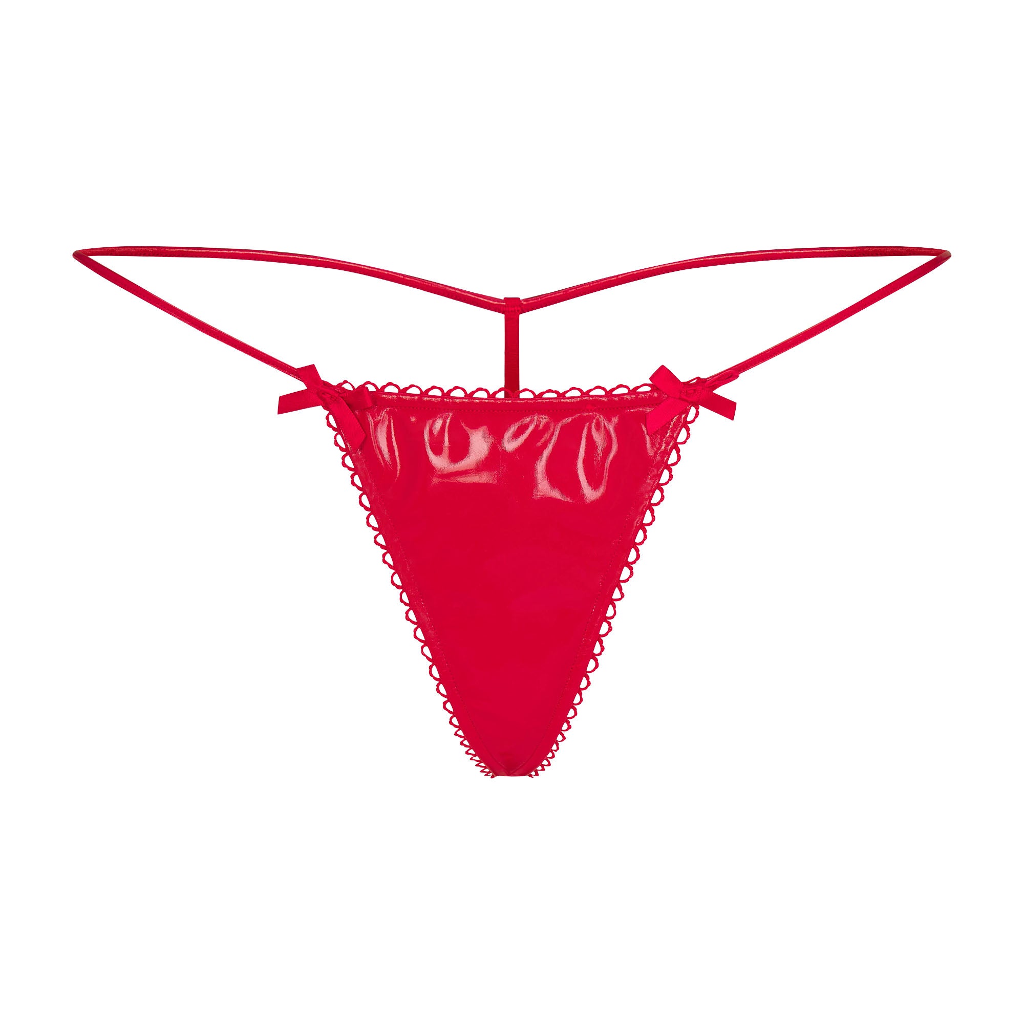VINYL MICRO T-STRING THONG | RED - Image 5
