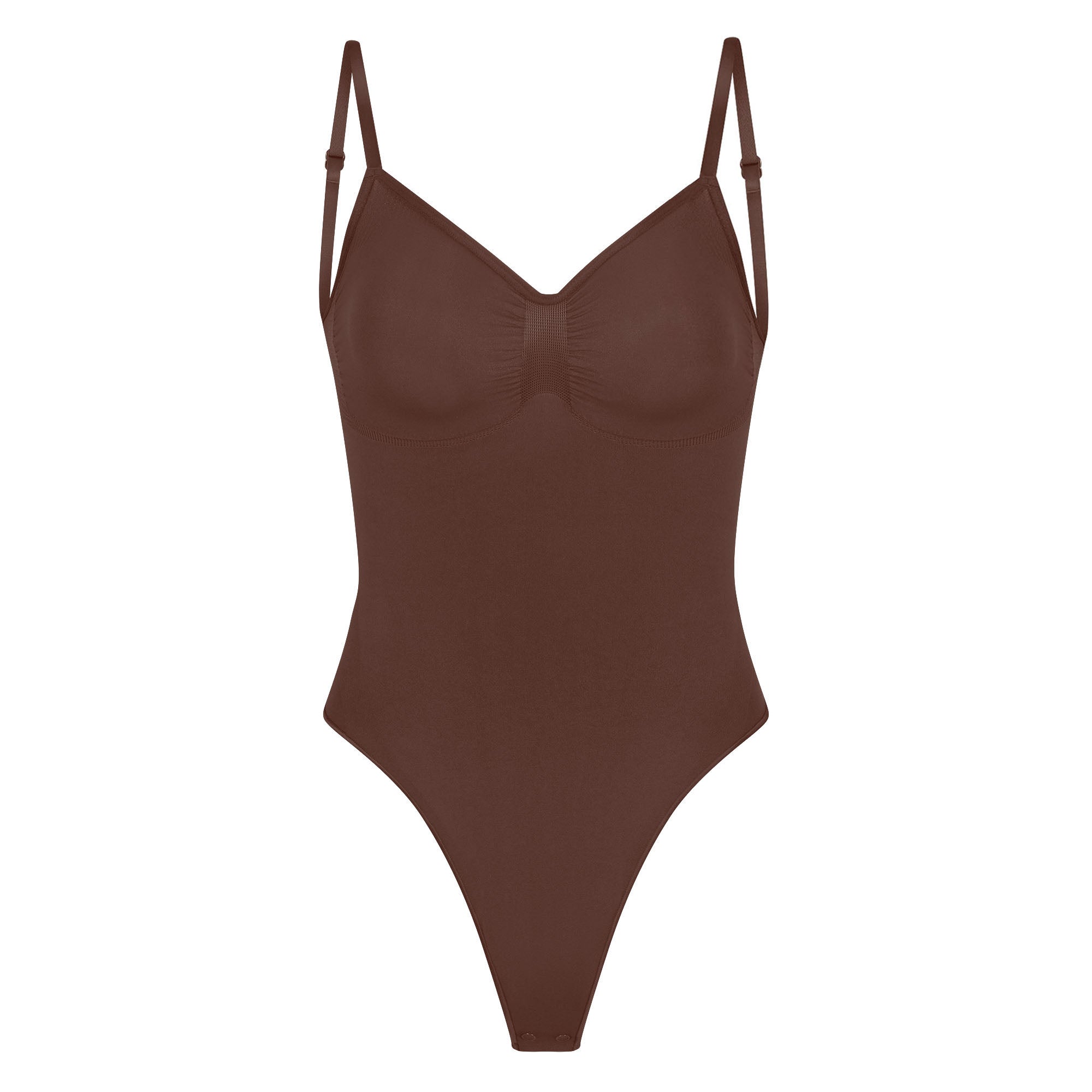 SEAMLESS SCULPT LOW BACK THONG BODYSUIT | COCOA - Image 5