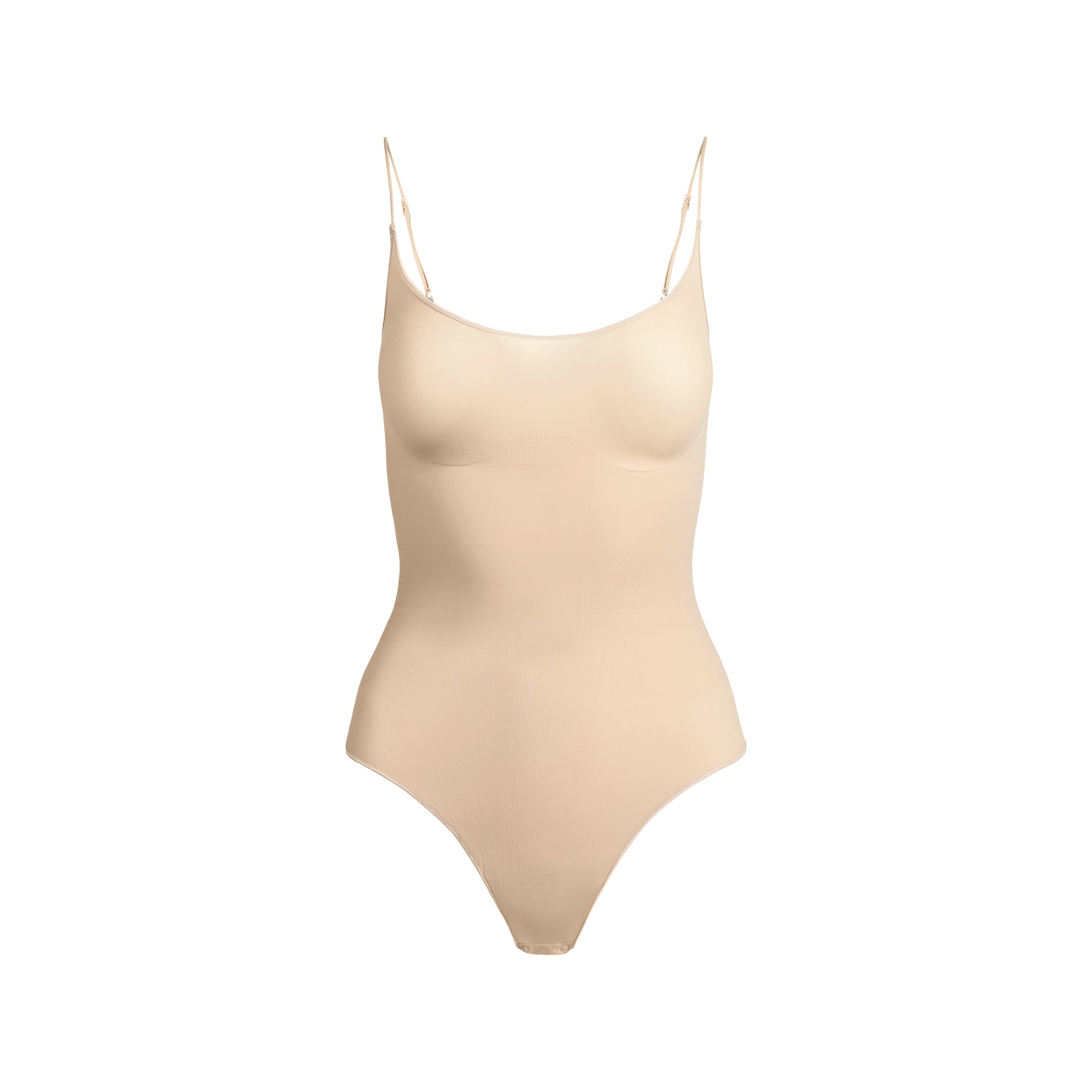 SHEER SEAMLESS THONG BODYSUIT | SAND - Image 7