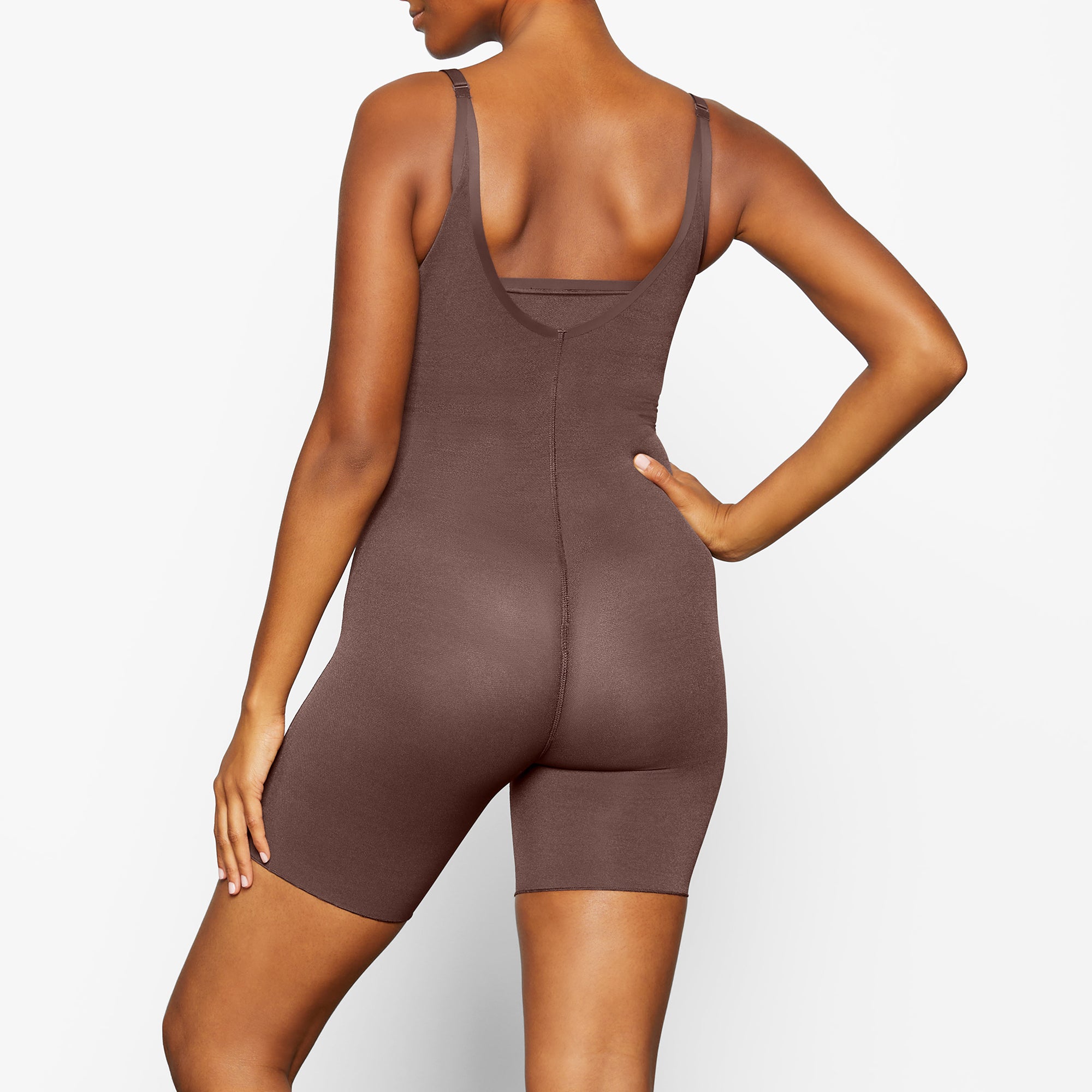 SHEER SCULPT OPEN BUST BODYSUIT | COCOA - Image 3