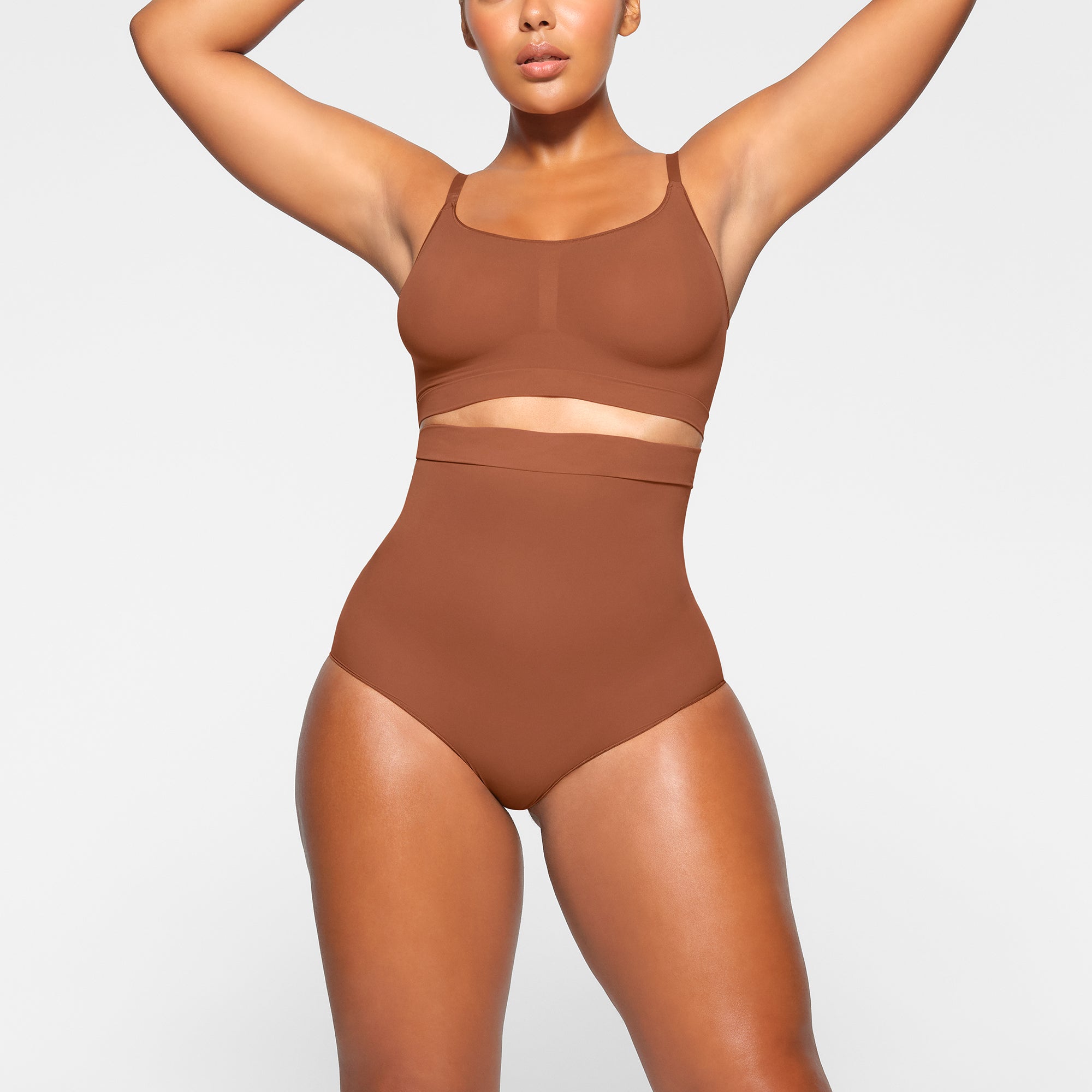 SHEER SEAMLESS HIGH-WAISTED BRIEF | BRONZE