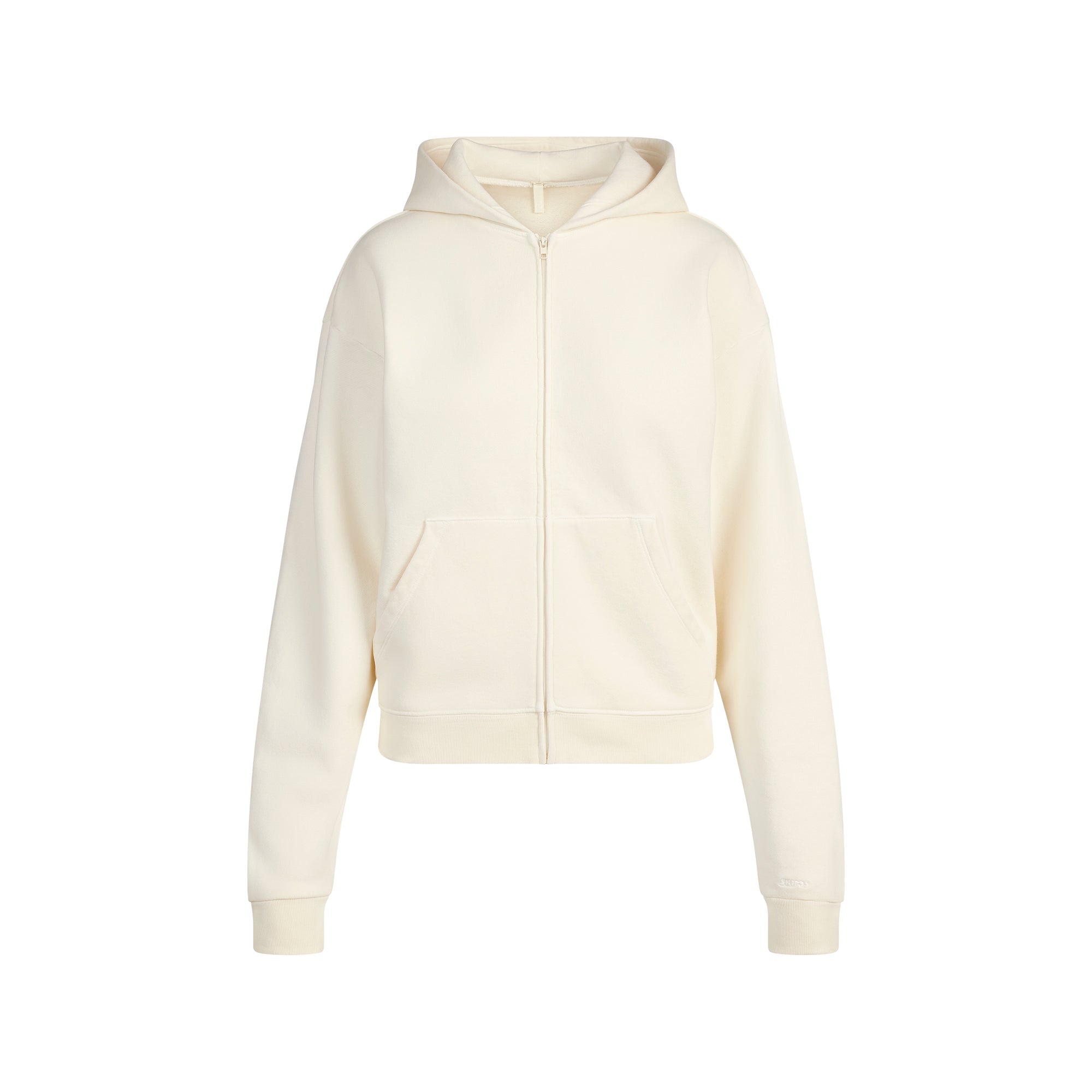 FRENCH TERRY ZIP UP HOODIE | ECRU - Image 5