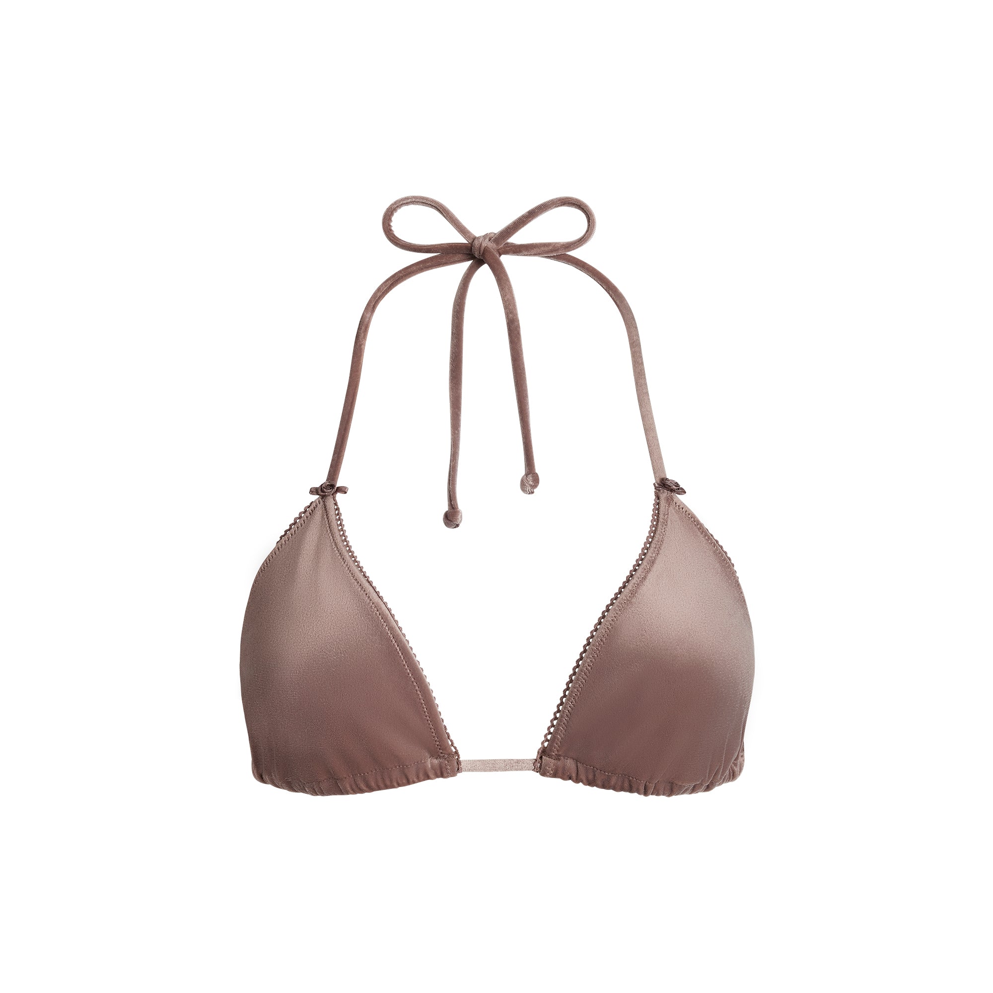 VELVET SWIM TRIANGLE BIKINI TOP | UMBER - Image 6