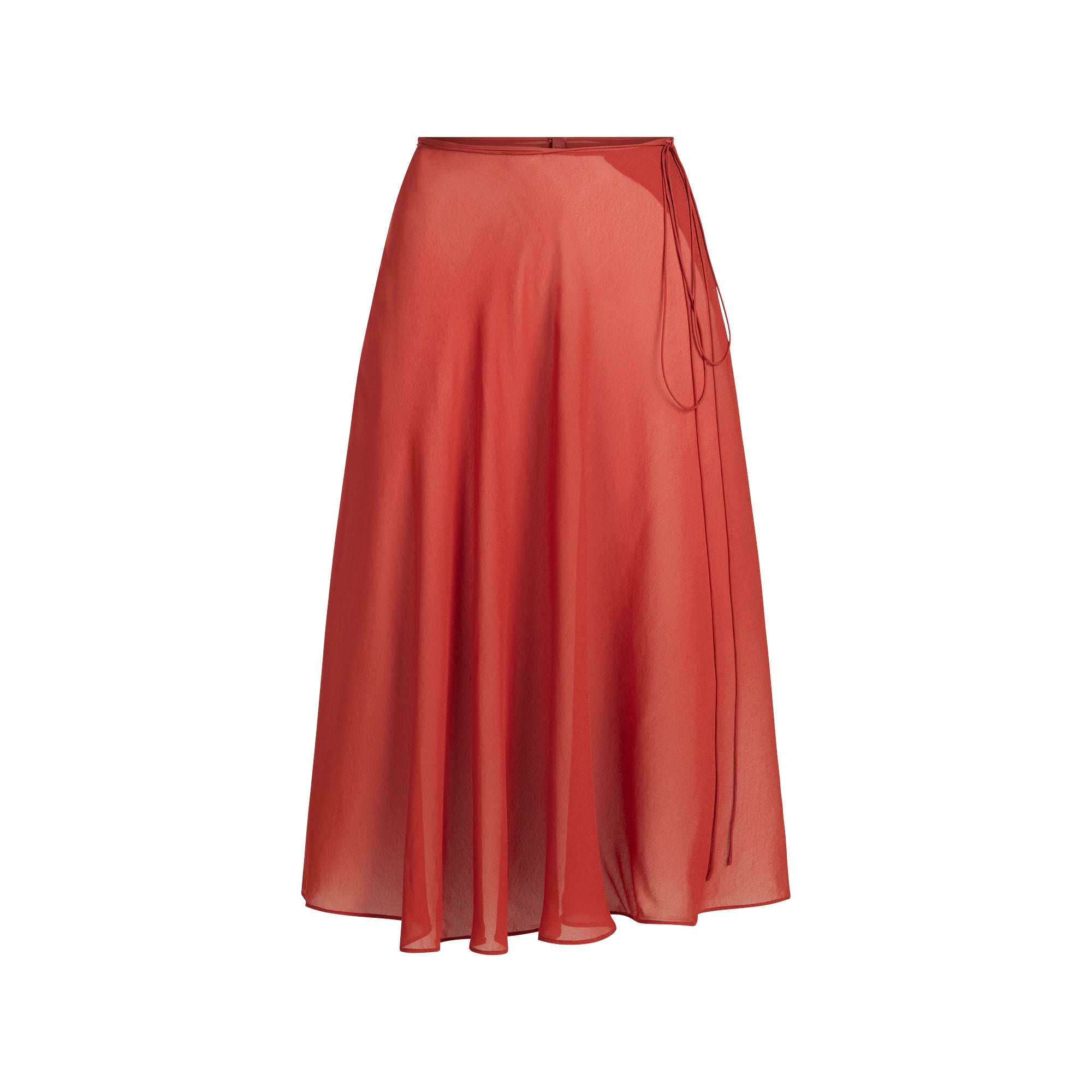 SHEER COVER-UPS TIE SIDE MIDI SKIRT | AUBURN - Image 7