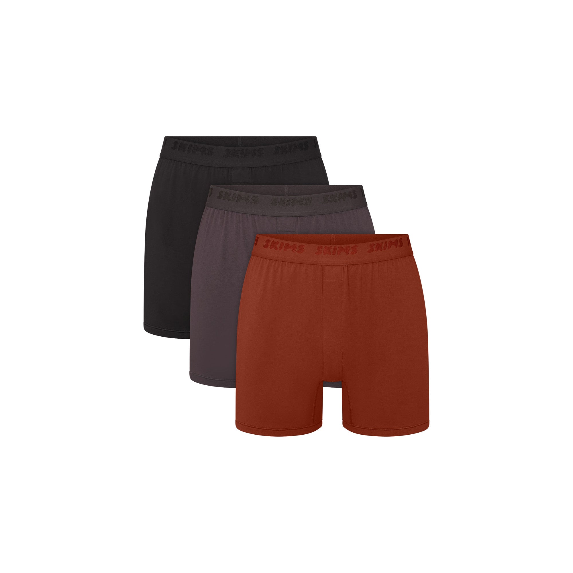 SKIMS STRETCH MENS KNIT BOXER 3-PACK | RUST MULTI - Image 9