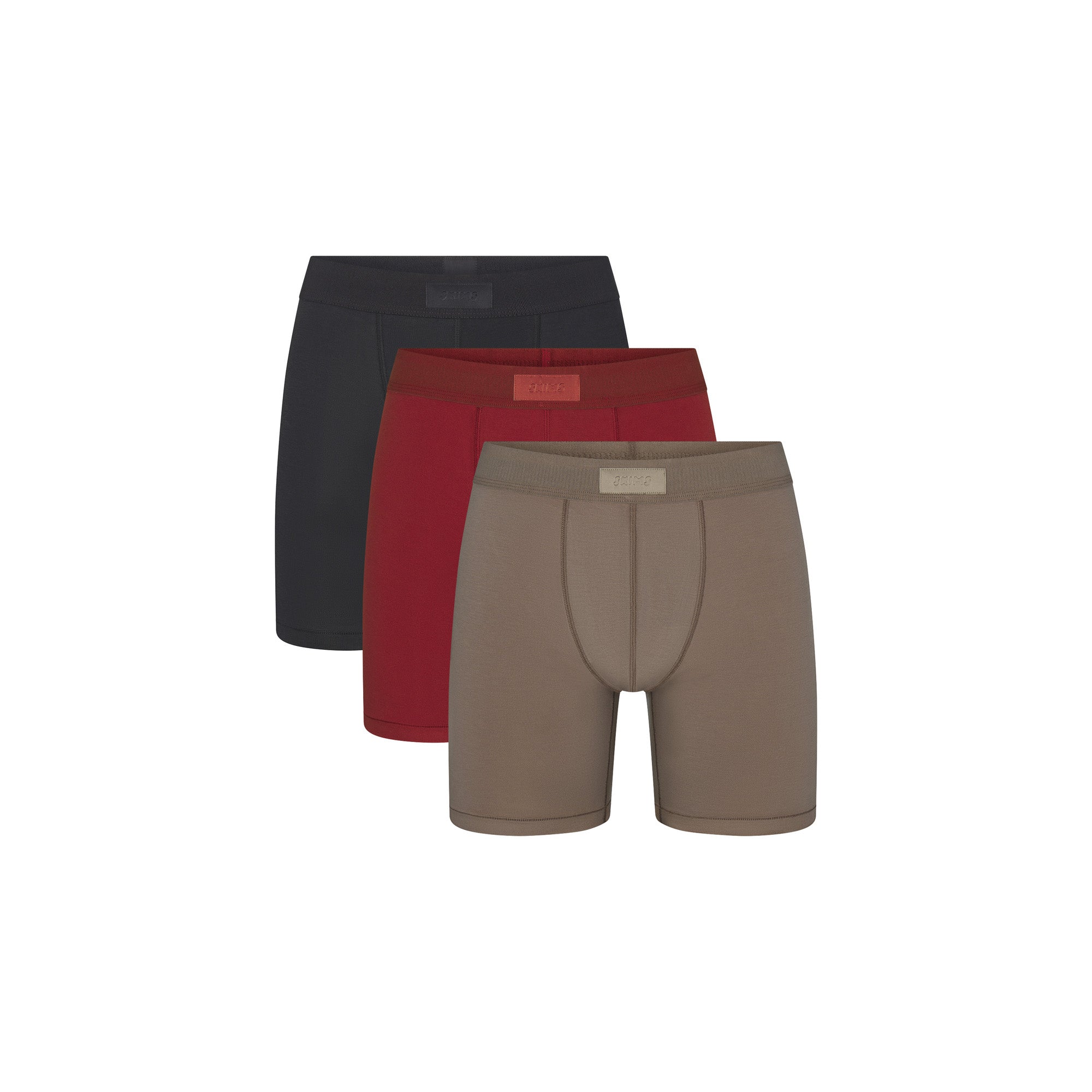 SKIMS COTTON MENS 5" BOXER BRIEF 3-PACK | MERLOT MULTI