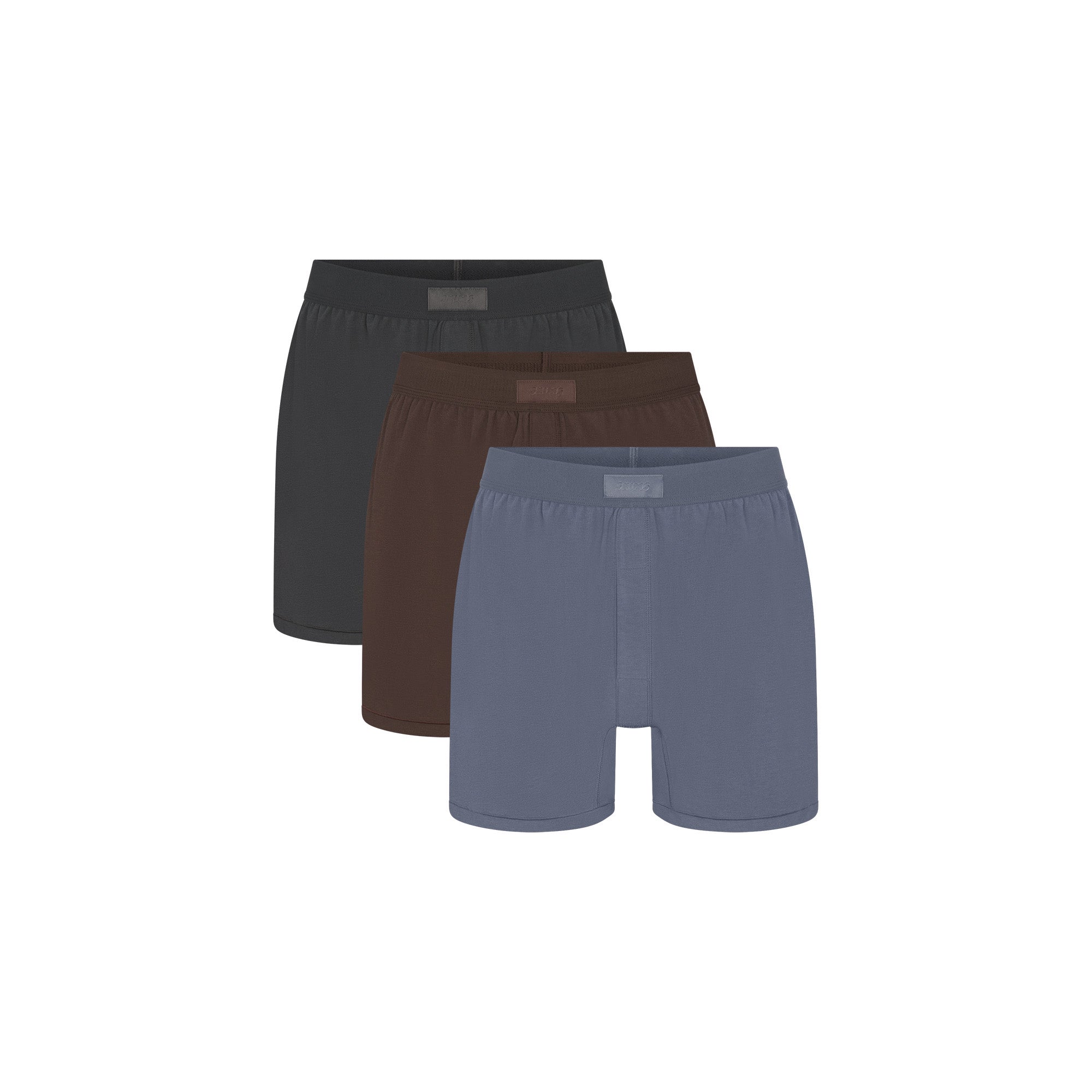 SKIMS COTTON MENS KNIT BOXER 3-PACK | DARK SEPIA MULTI - Image 9