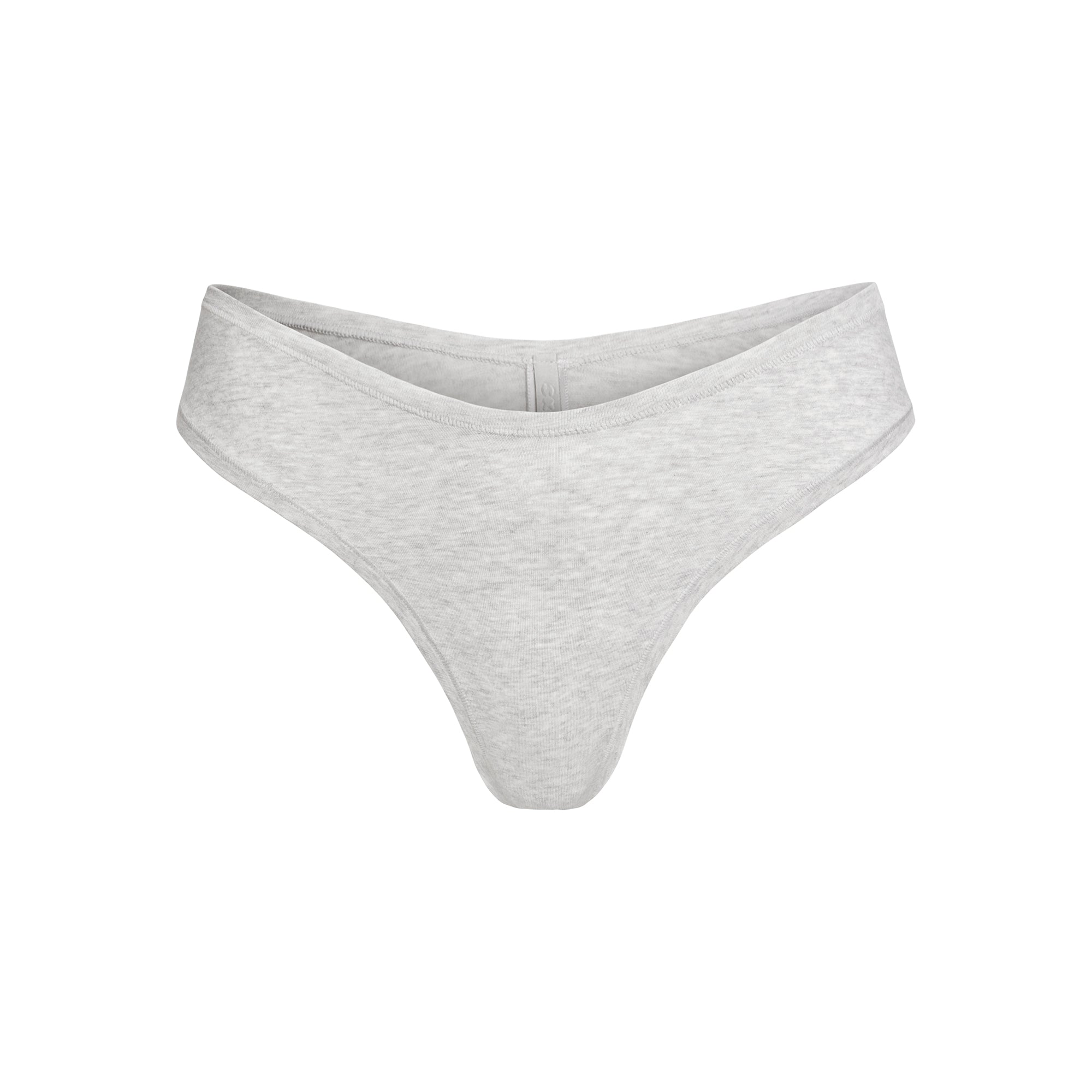 COTTON JERSEY DIPPED THONG | LIGHT HEATHER GREY - Image 6