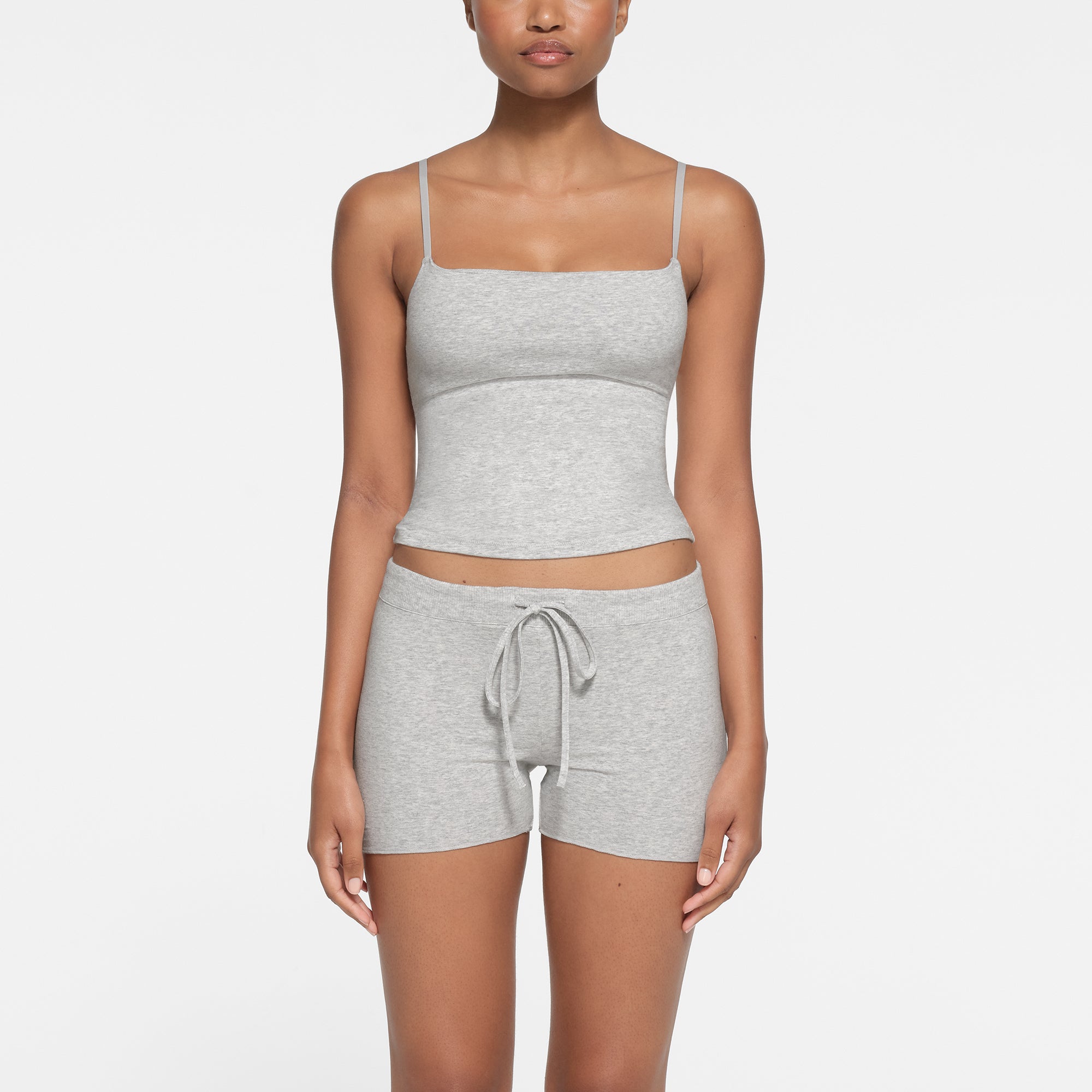 COTTON JERSEY CAMI | LIGHT HEATHER GREY