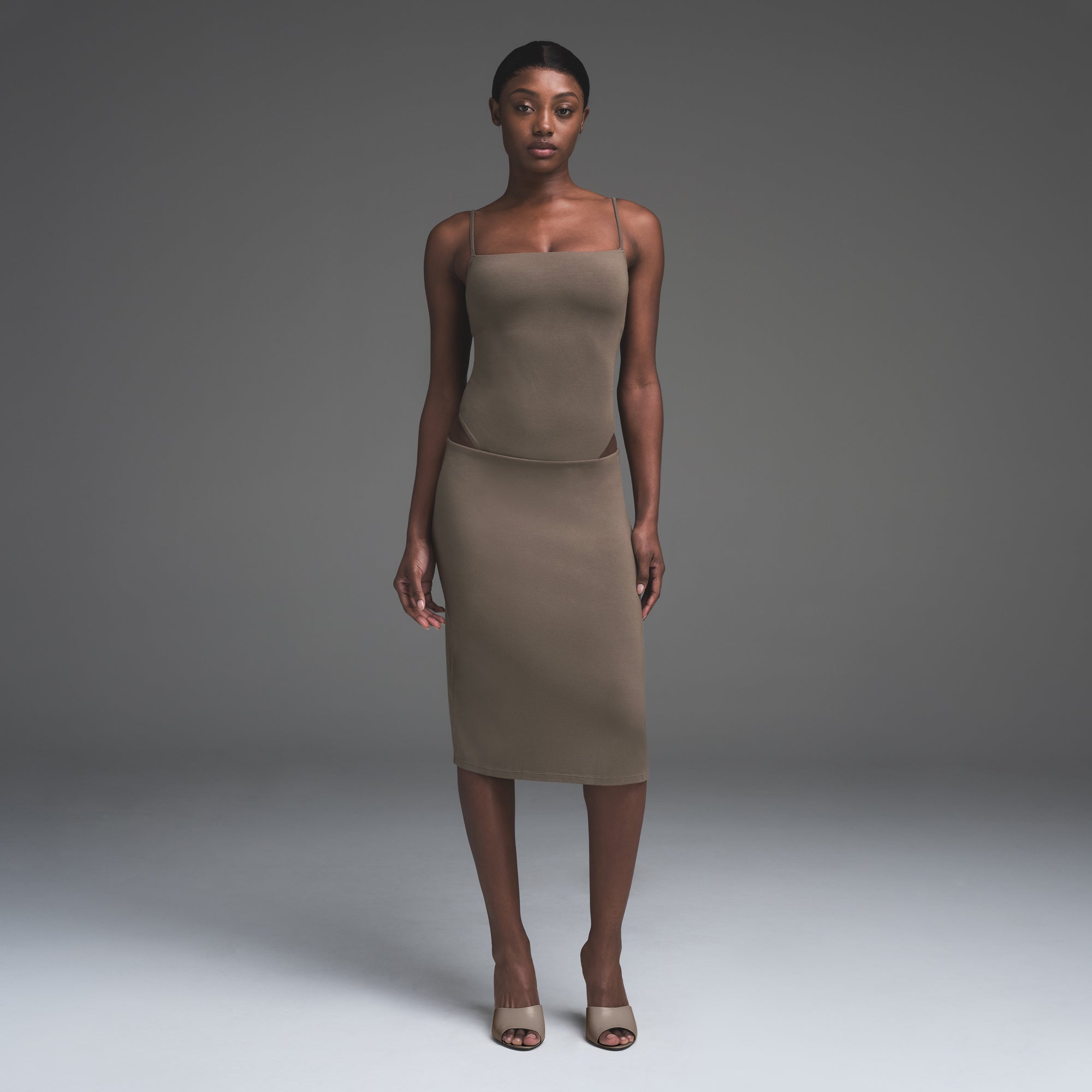 SMOOTH LAYERS CAMI BODYSUIT | TRUFFLE