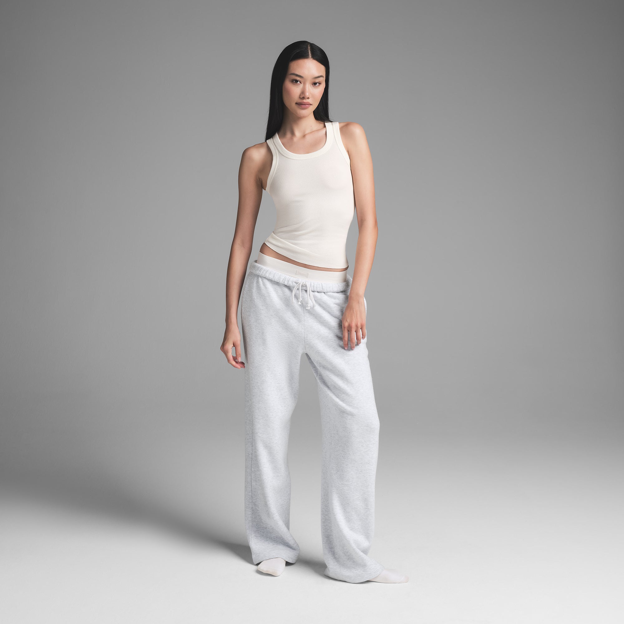 COTTON RIB SCOOP NECK TANK | MARBLE