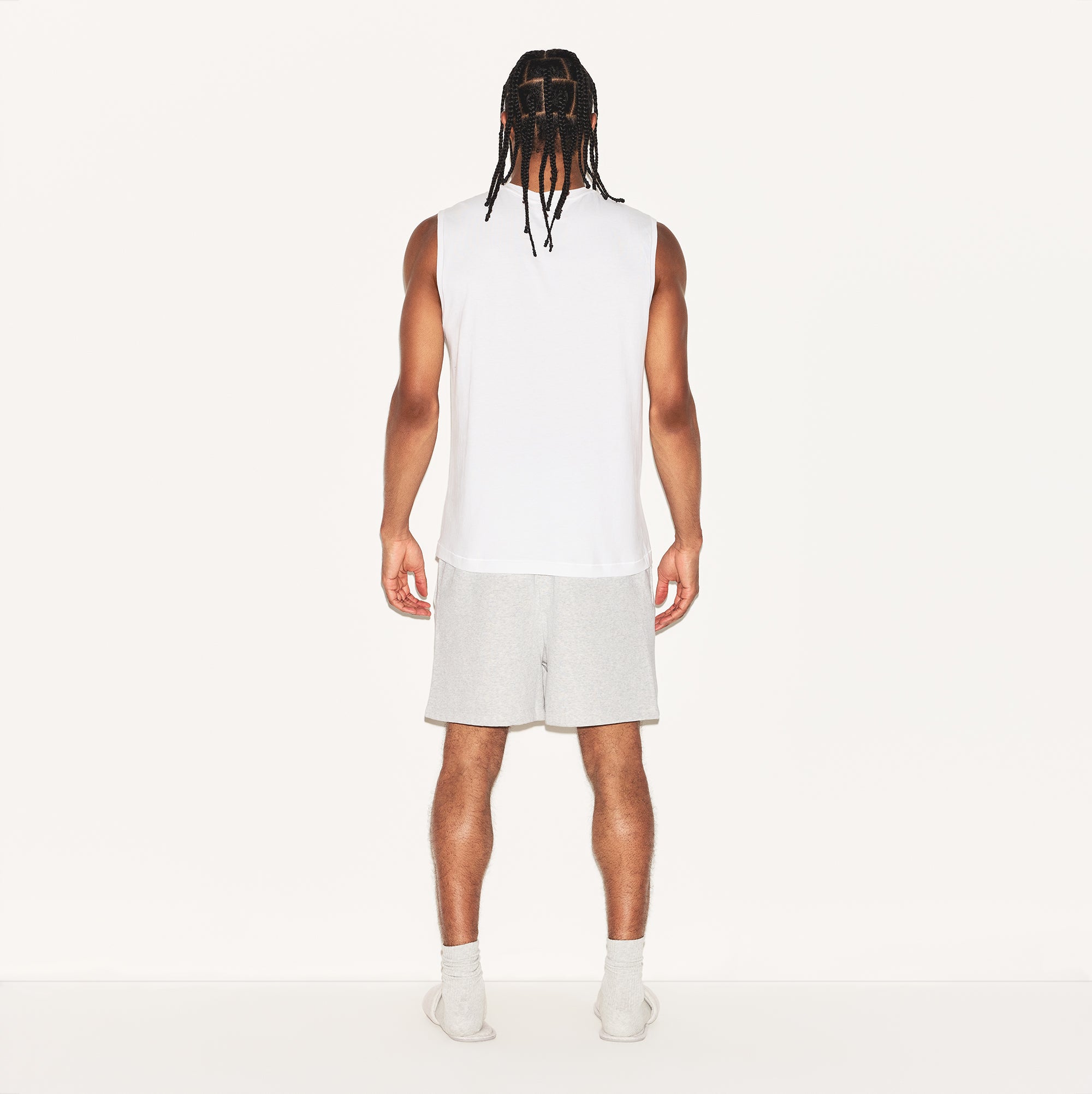 SKIMS COTTON MENS RELAXED SLEEVELESS SHIRT | CHALK - Image 3