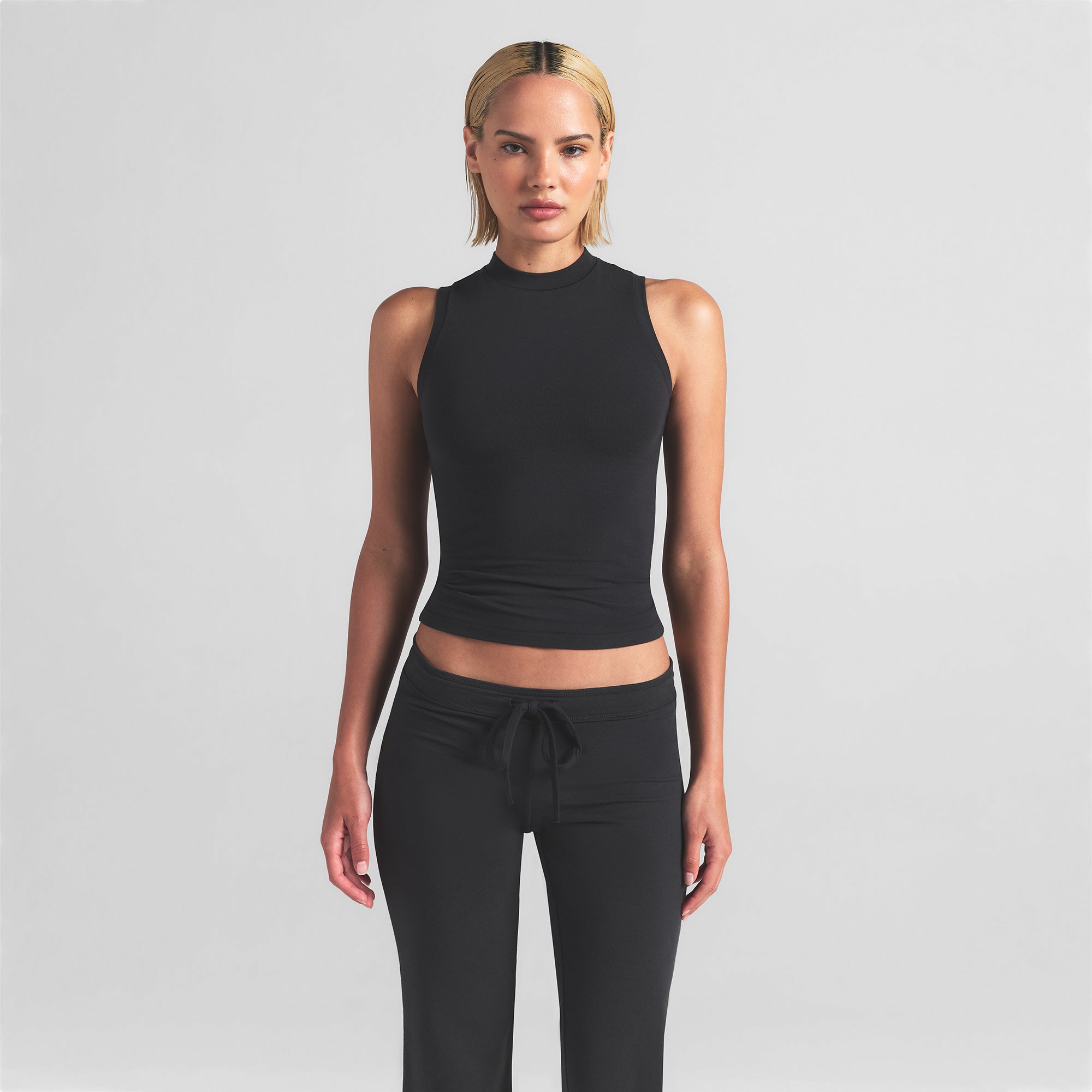 COTTON JERSEY MOCK NECK TANK | SOOT