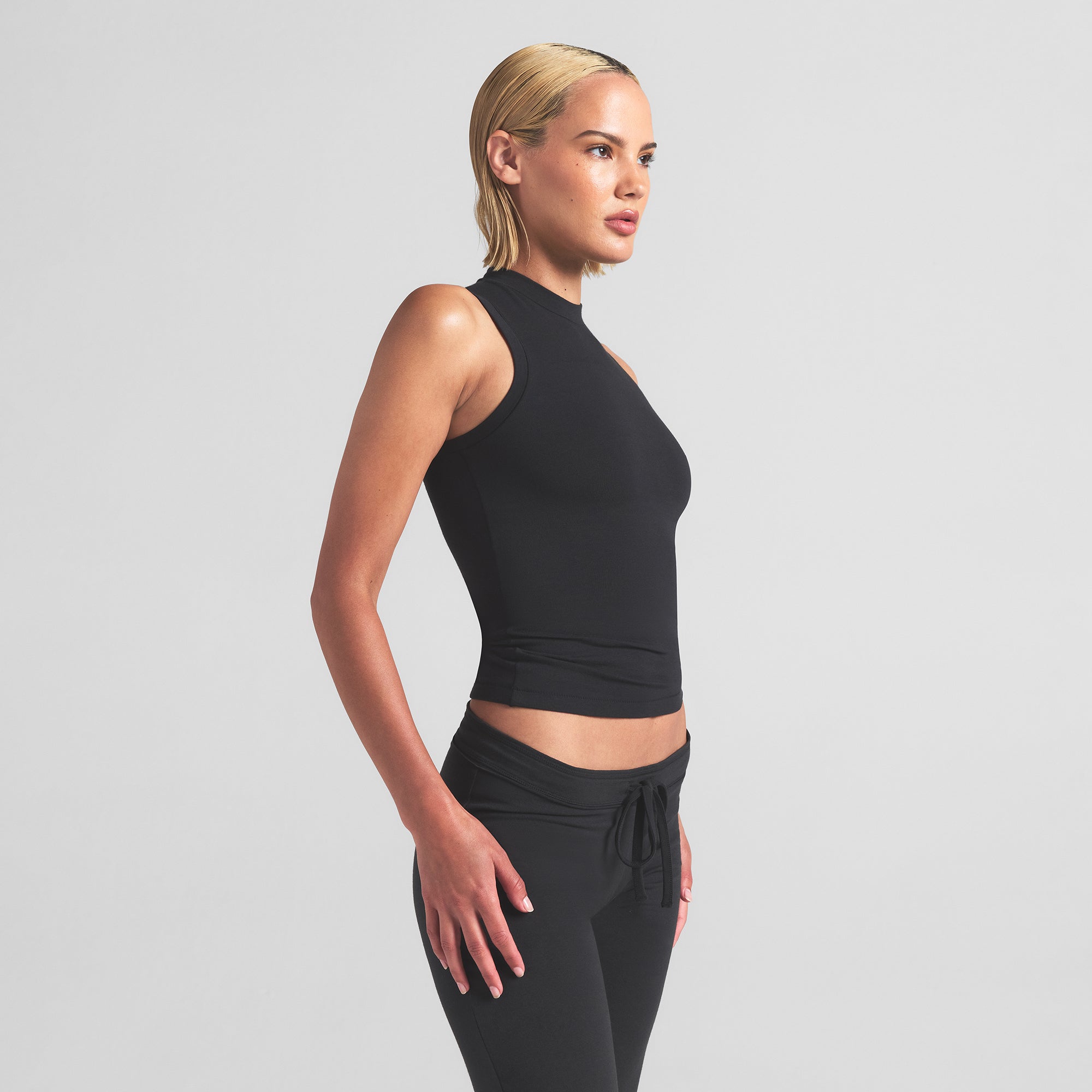 COTTON JERSEY MOCK NECK TANK | SOOT - Image 3