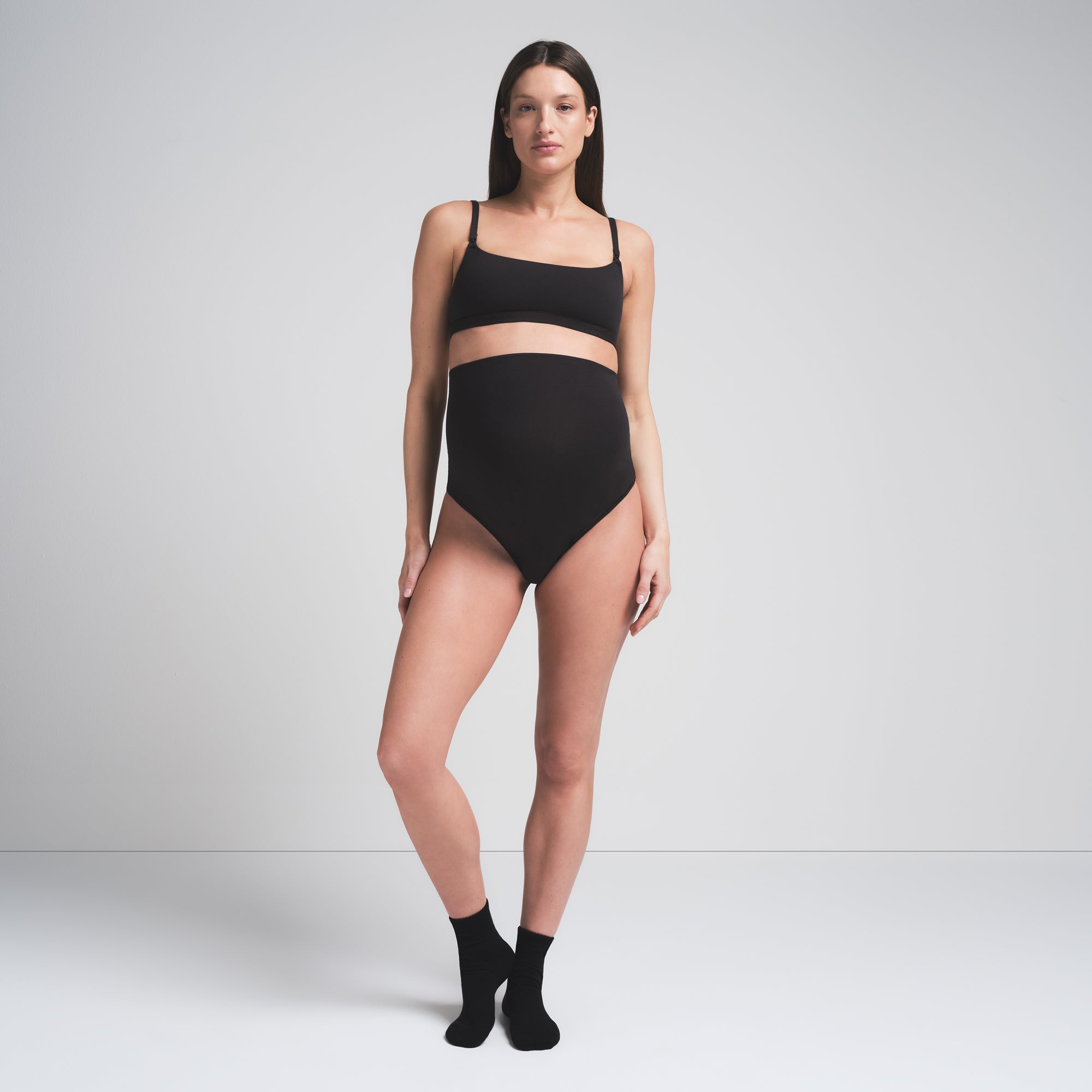 COTTON JERSEY MATERNITY NURSING SCOOP BRALETTE | SOOT - Image 3