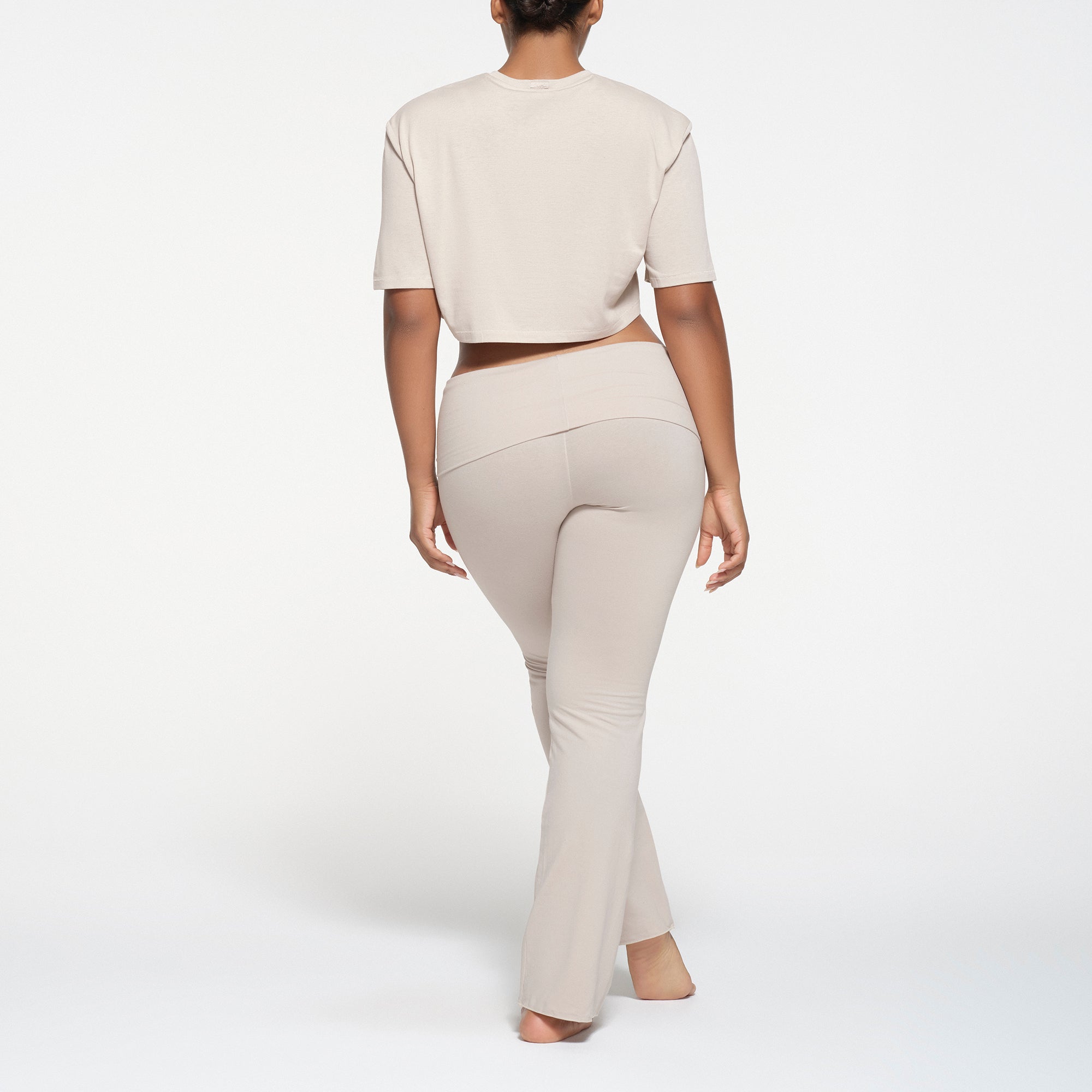 RELAXED TEES OVERSIZED CROPPED T-SHIRT | STONE - Image 3