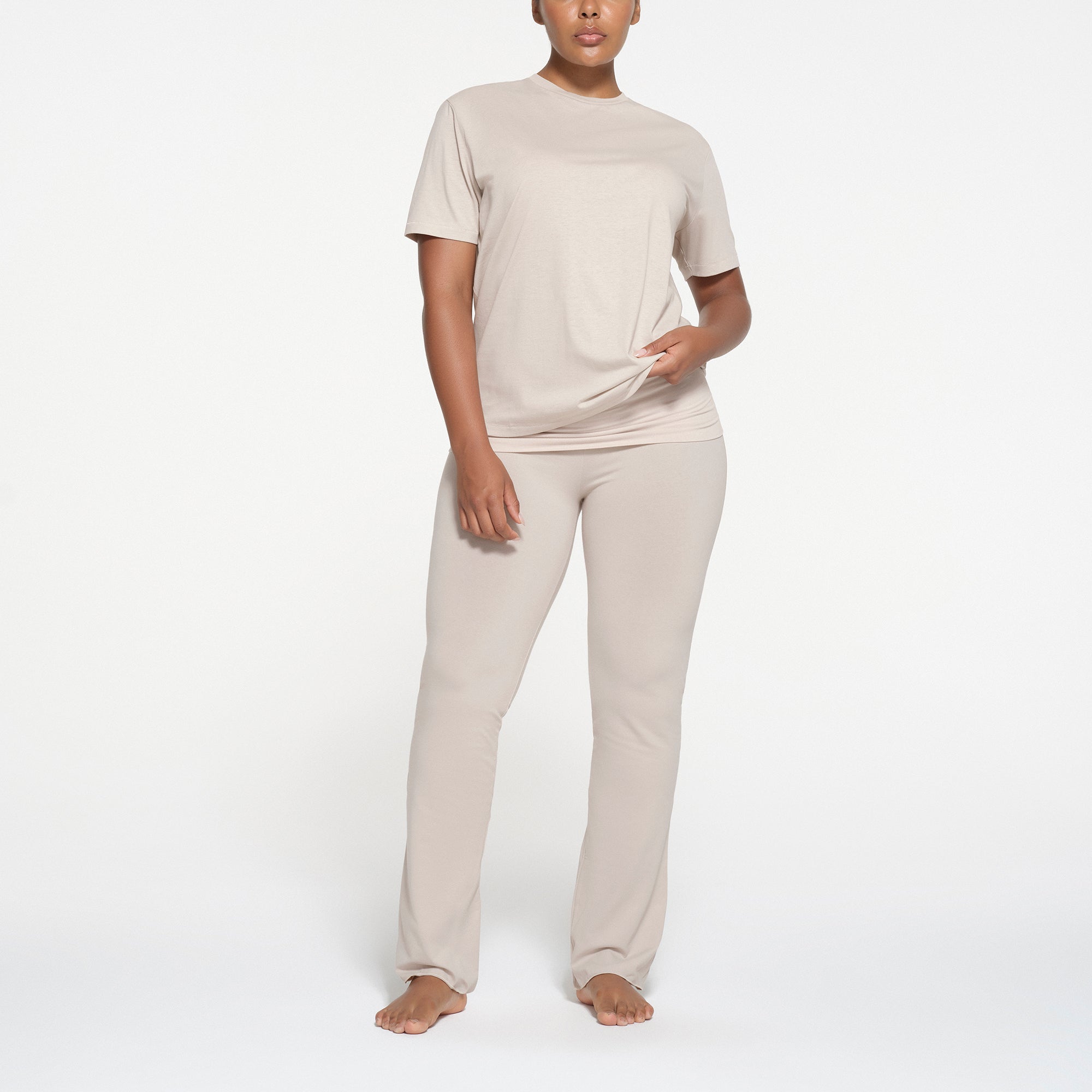 RELAXED TEES OVERSIZED LONG T-SHIRT | STONE