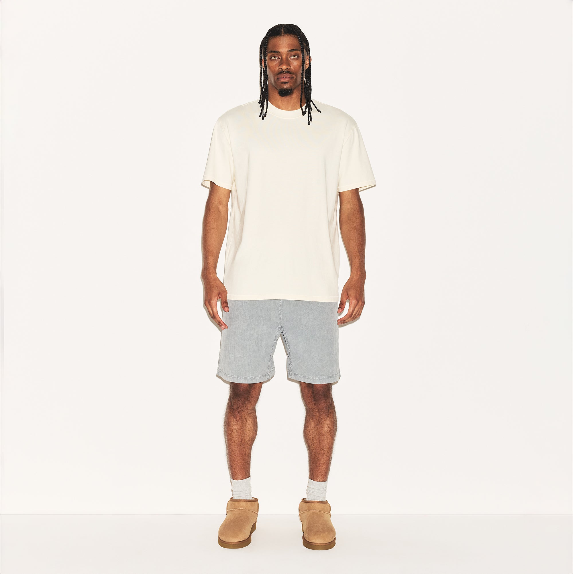 HEAVYWEIGHT COTTON MENS RELAXED T-SHIRT | ECRU