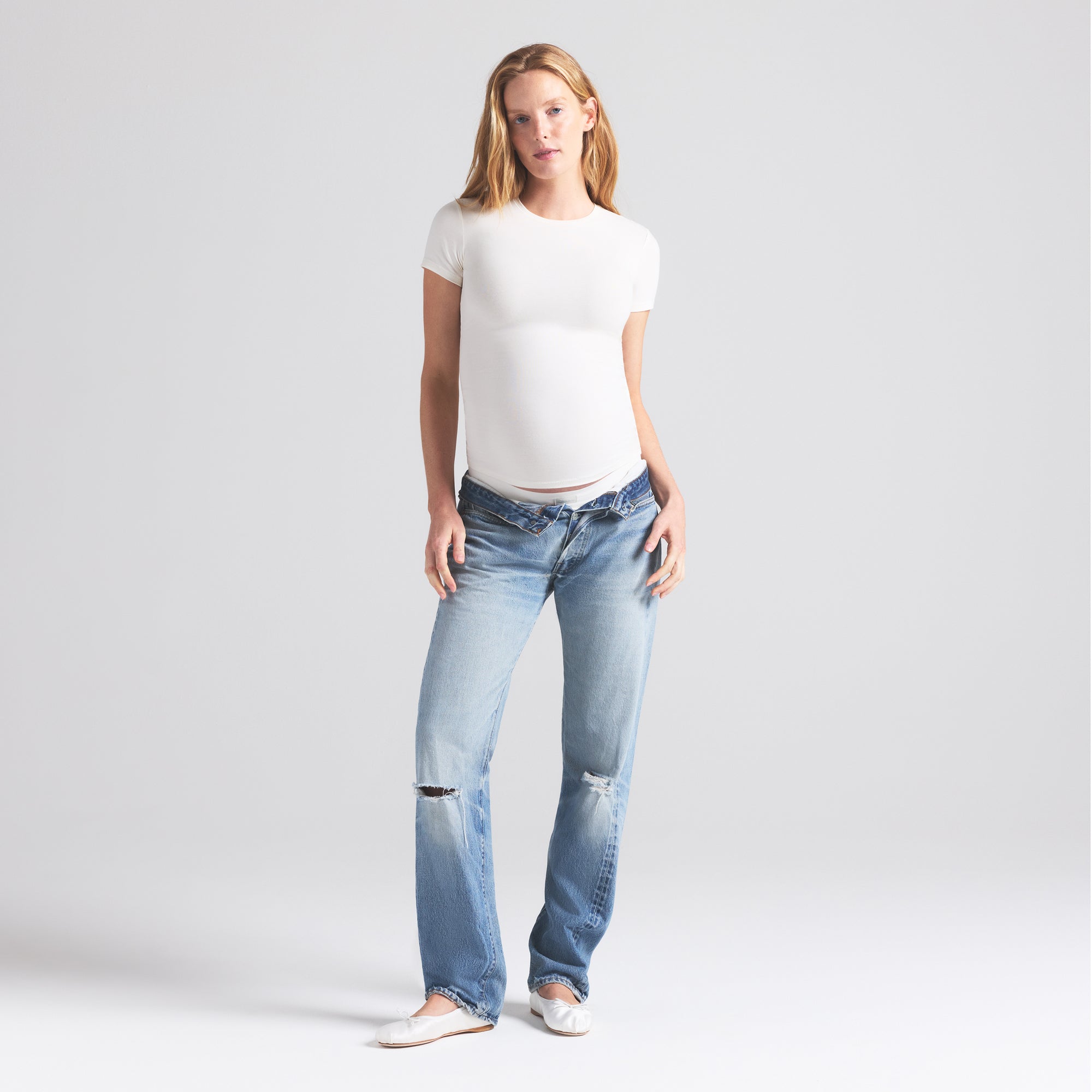 COTTON JERSEY MATERNITY T-SHIRT | MARBLE