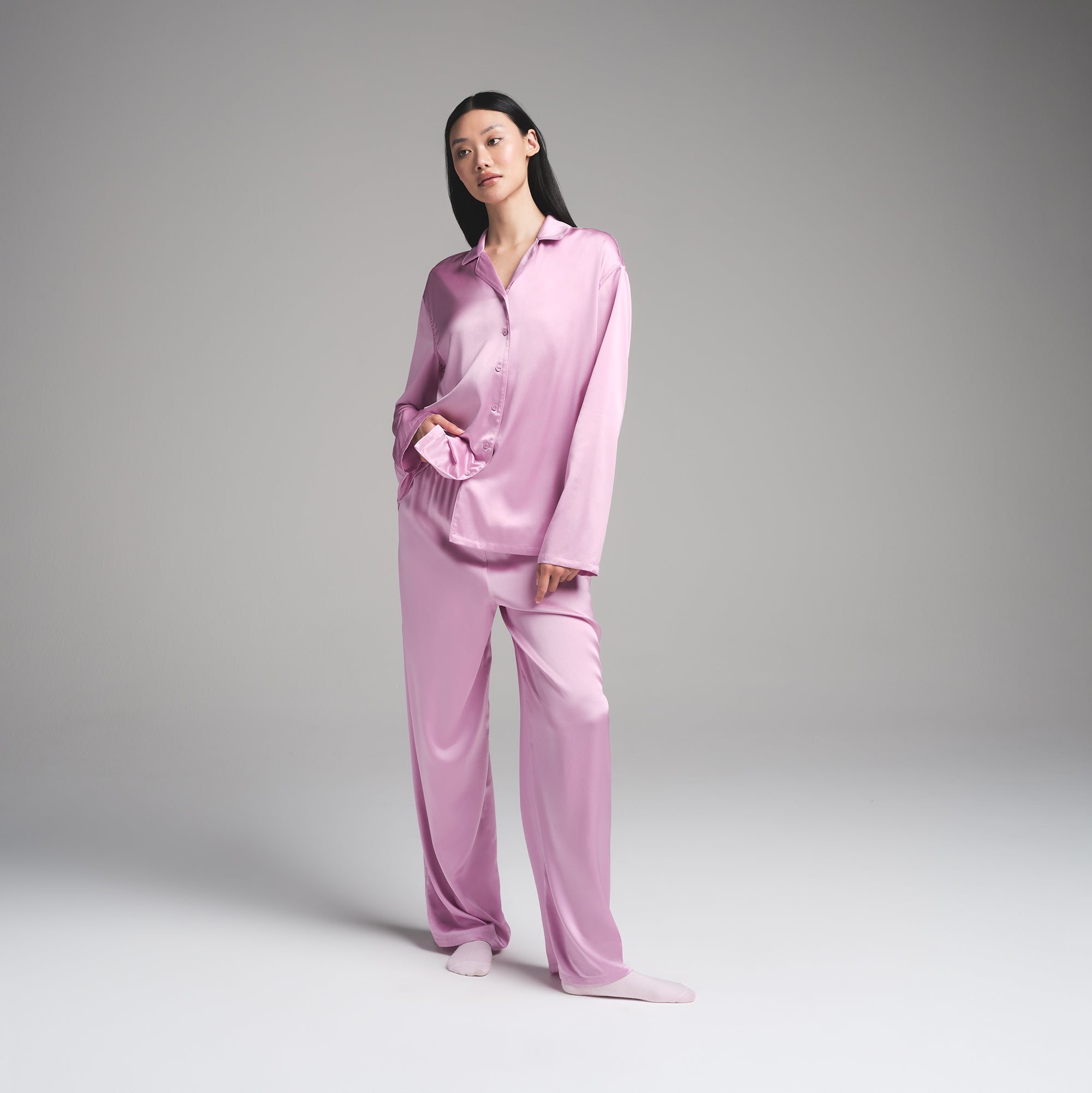 SILK LONG SLEEP SET | PETAL