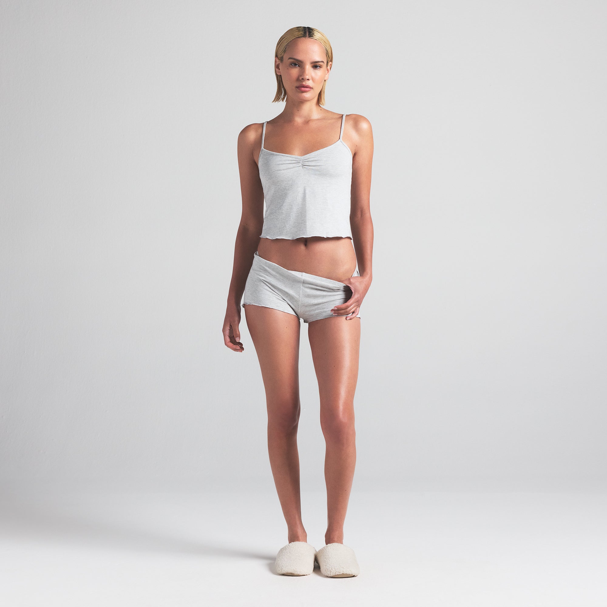 SKIMS SLEEP CAMI SET | LIGHT HEATHER GREY