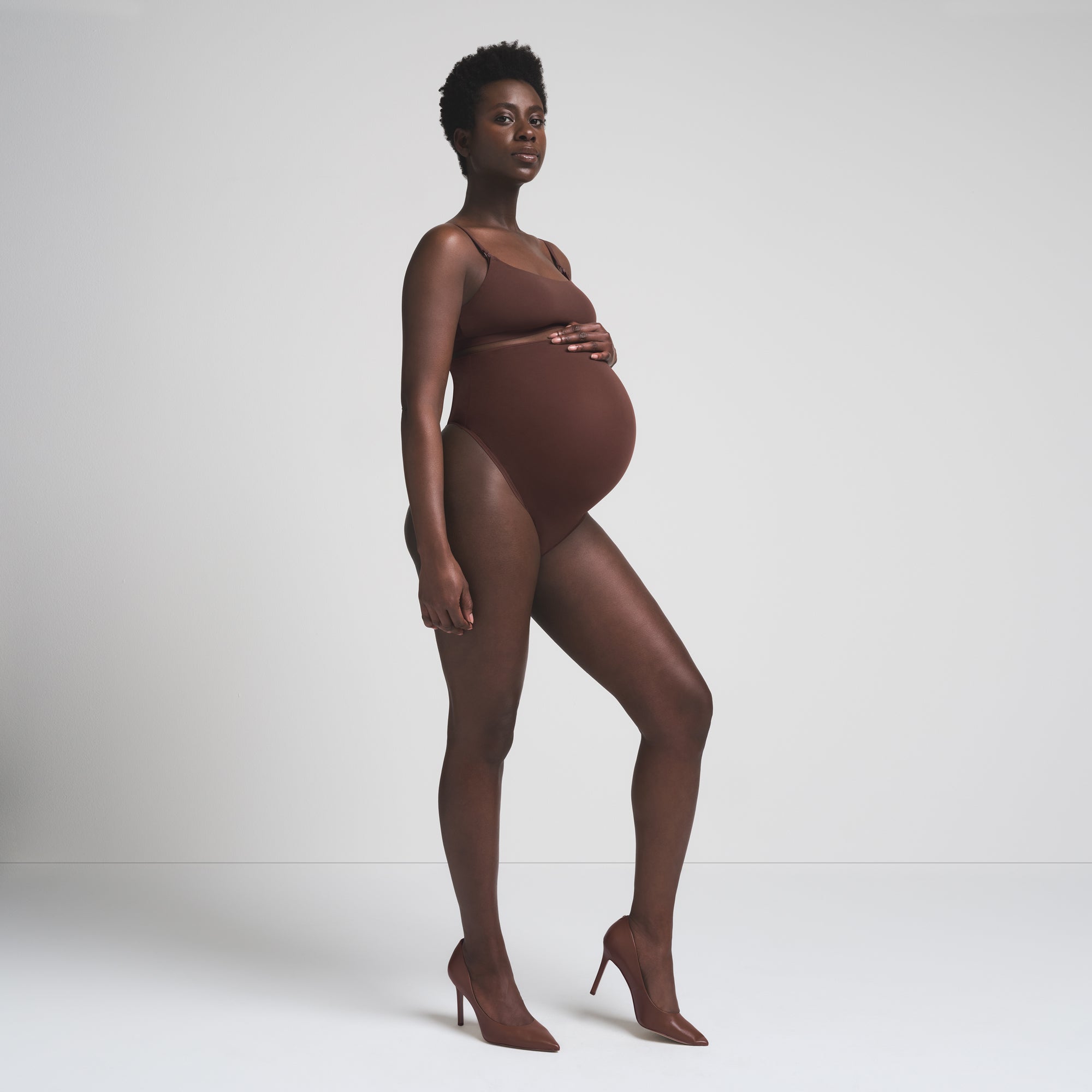 FITS EVERYBODY MATERNITY HIGH-WAISTED THONG | COCOA