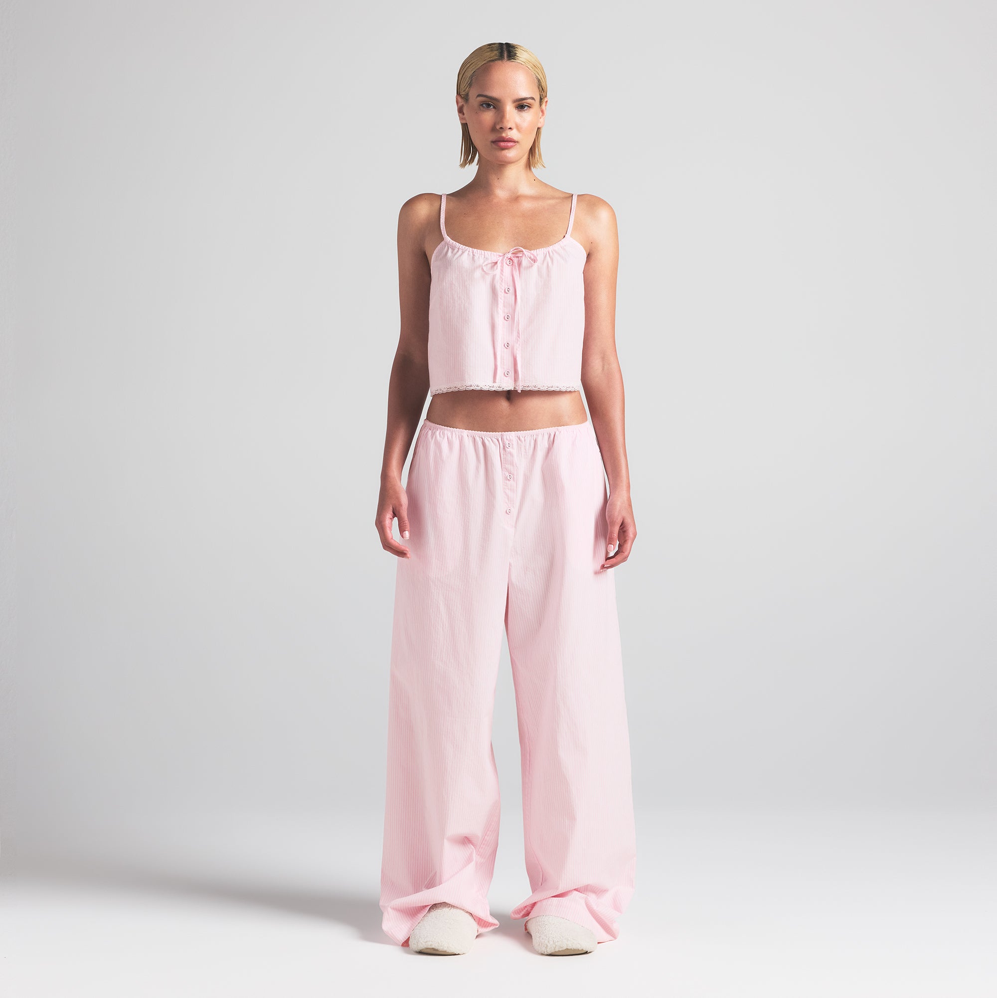 COTTON POPLIN SLEEP CAMI | CHERRY BLOSSOM STRIPE