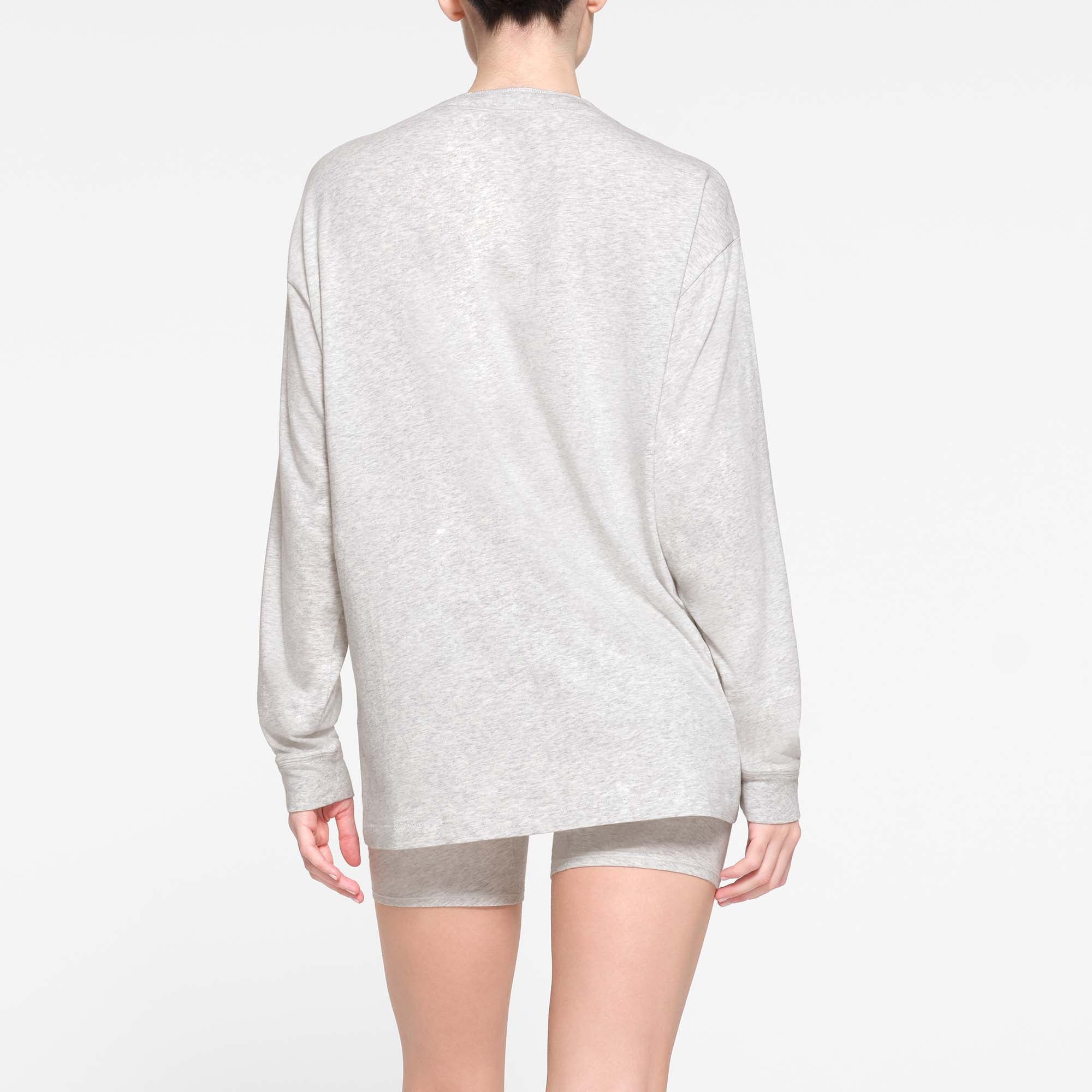 BOYFRIEND LONG SLEEVE HENLEY | LIGHT HEATHER GREY - Image 3