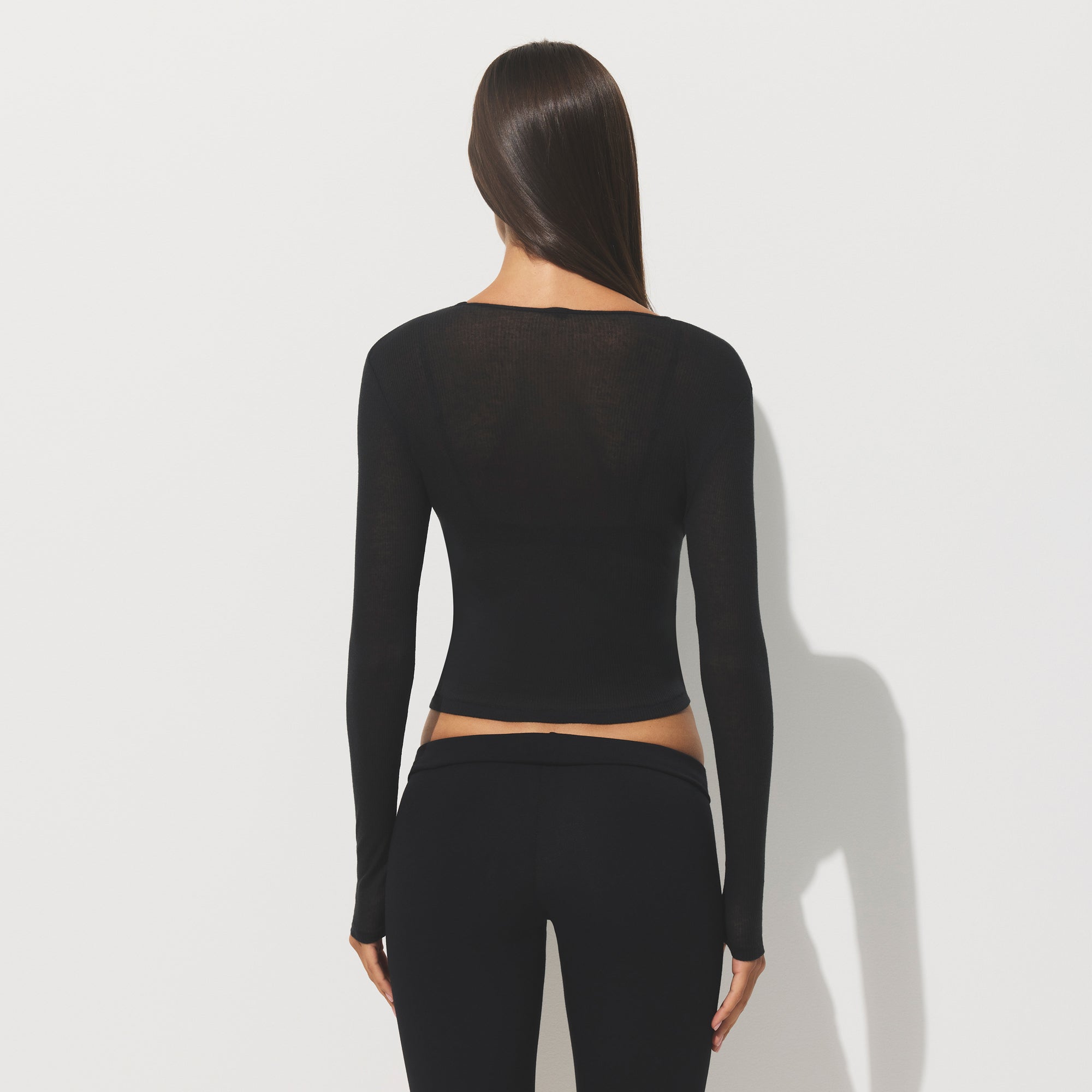 SHEER COTTON LONG SLEEVE T-SHIRT | SOOT - Image 2
