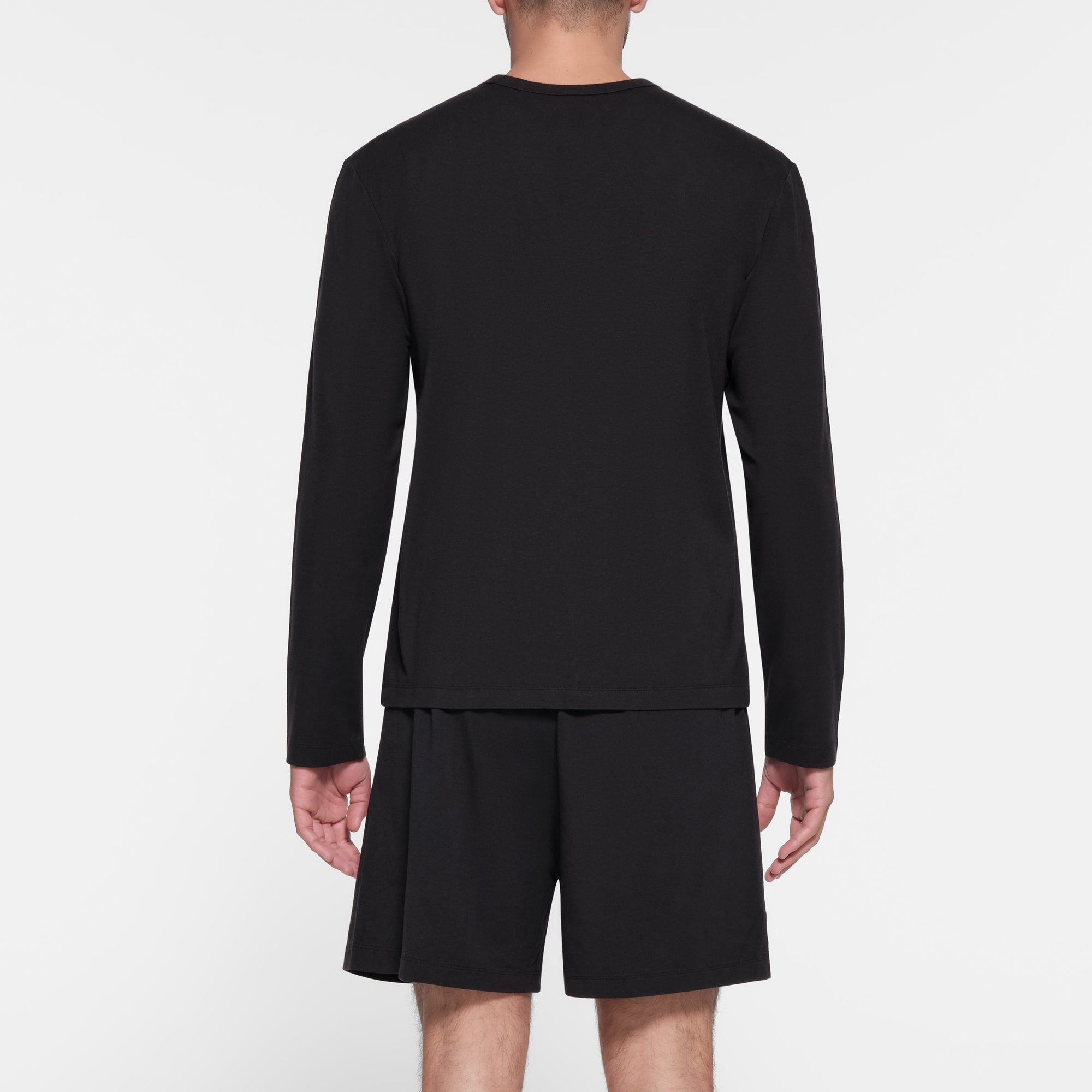 JERSEY LOUNGE MENS RELAXED LONG SLEEVE T-SHIRT | OBSIDIAN - Image 3
