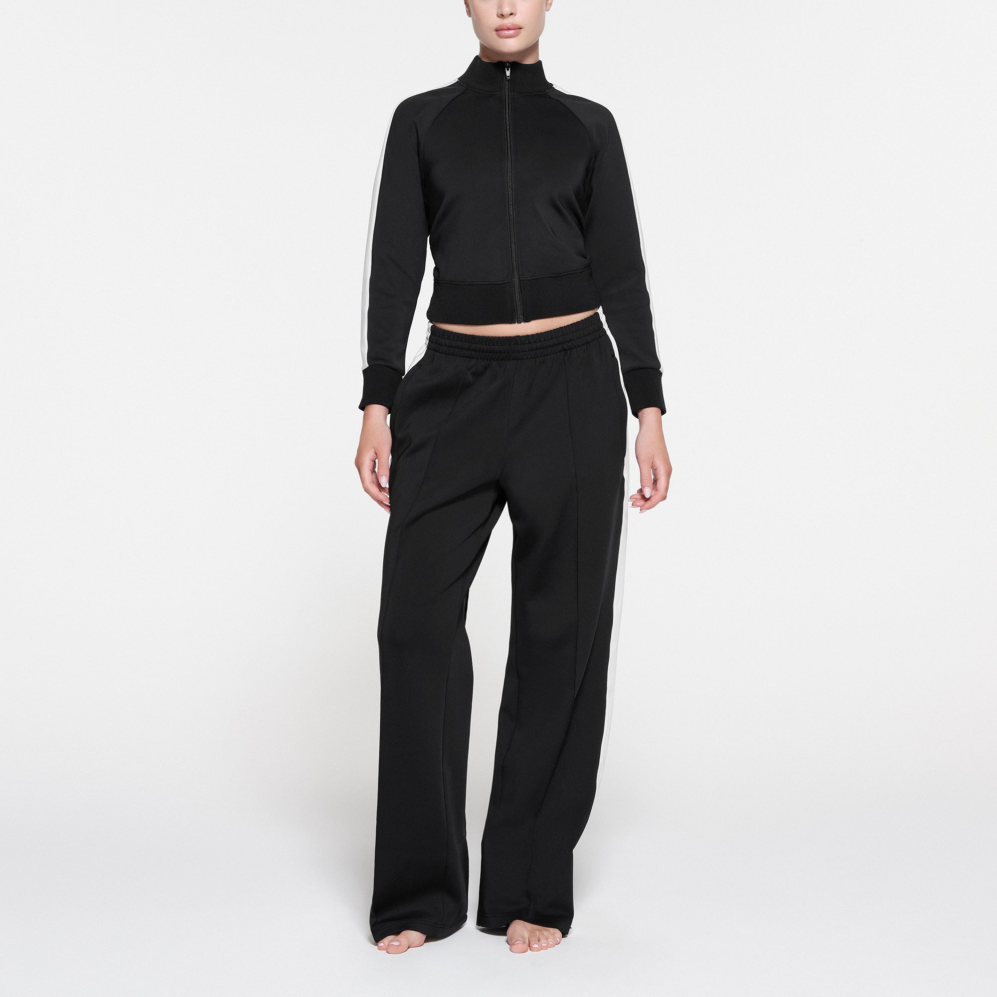 SKIMS TRACK ZIP UP JACKET | ONYX