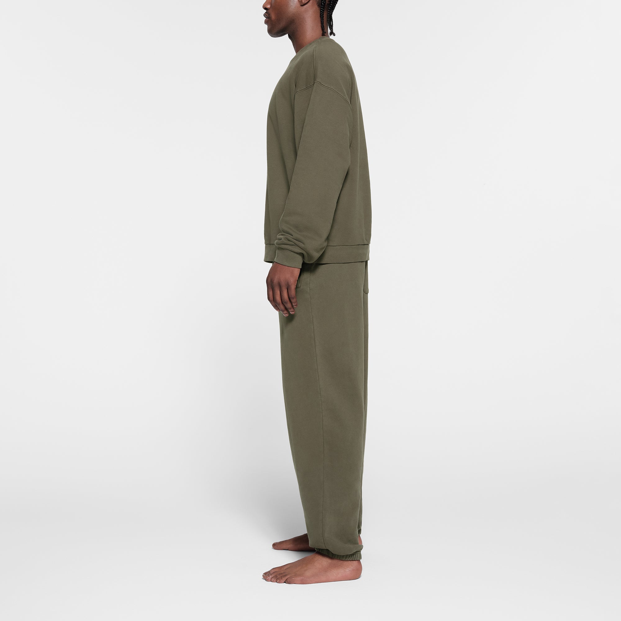 TERRY MENS RELAXED CREWNECK | MILITARY - Image 2