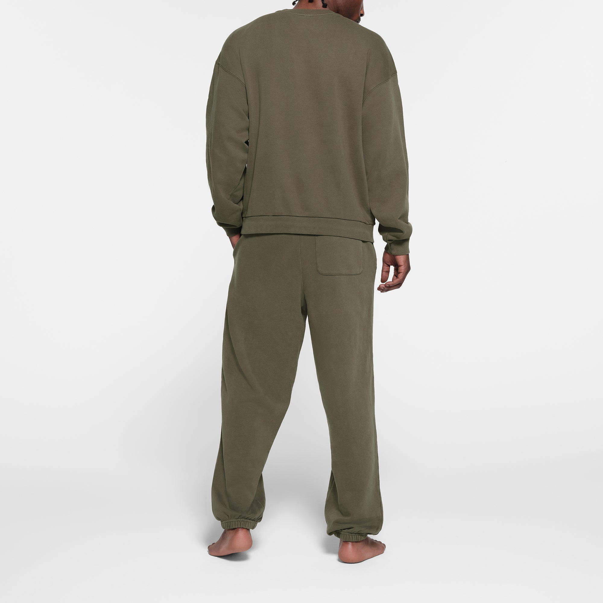 TERRY MENS RELAXED CREWNECK | MILITARY - Image 3