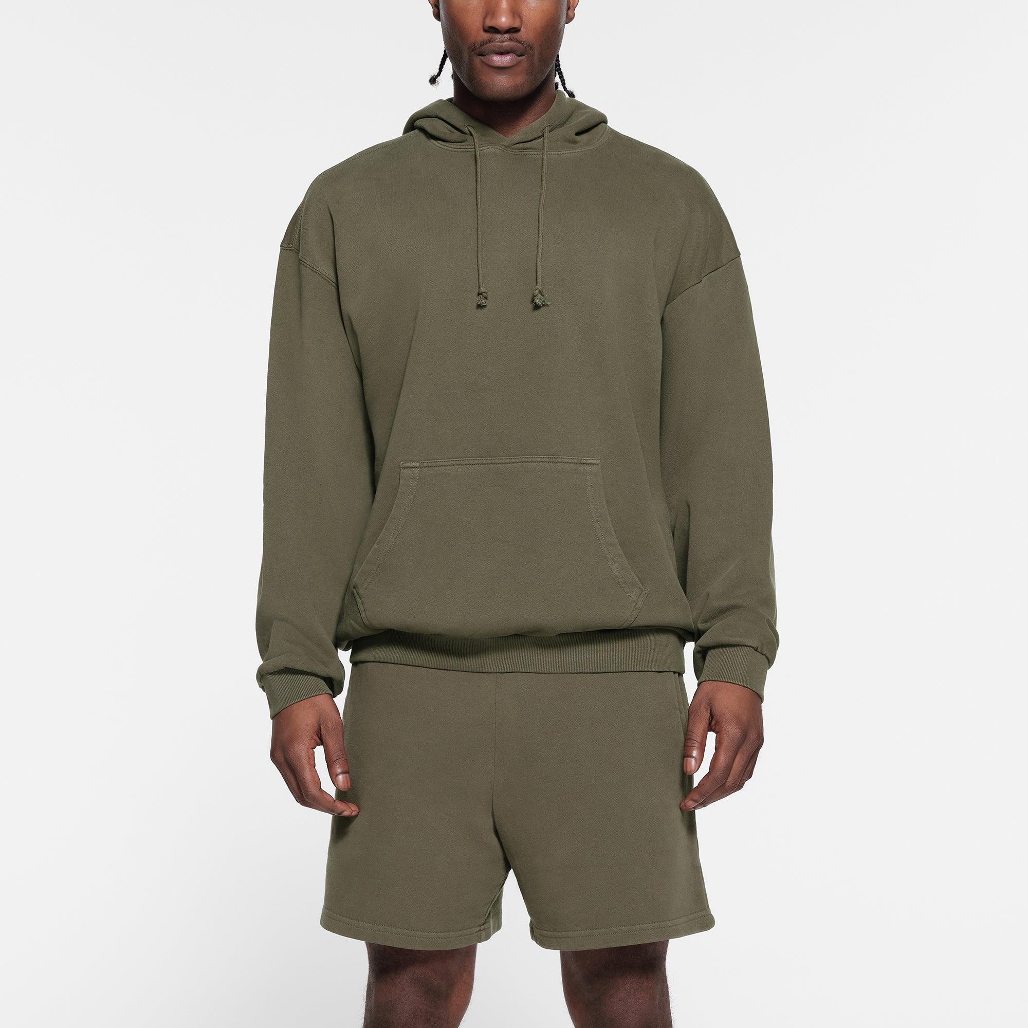 TERRY MENS RELAXED HOODIE | MILITARY