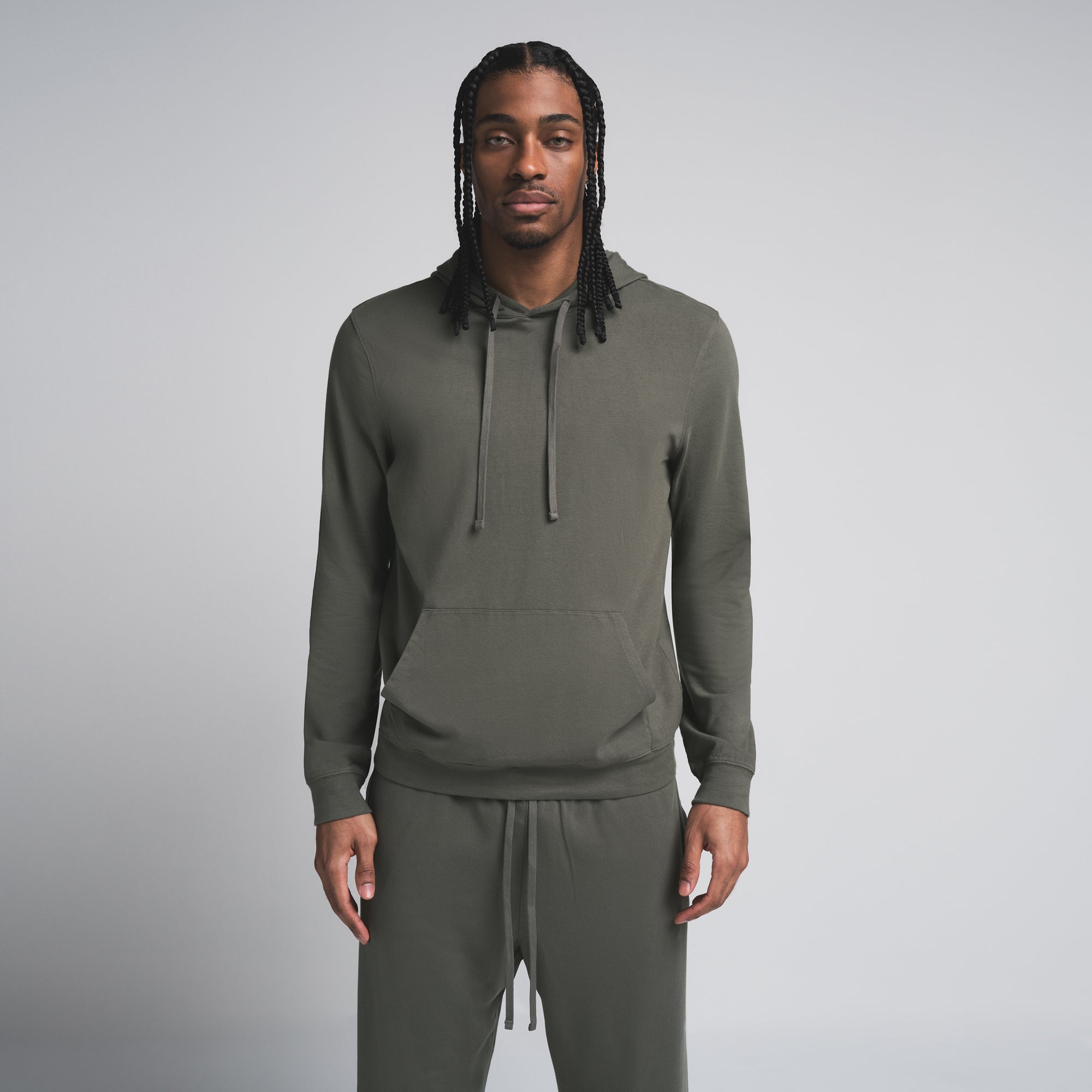 JERSEY LOUNGE MENS HOODIE | BASIL