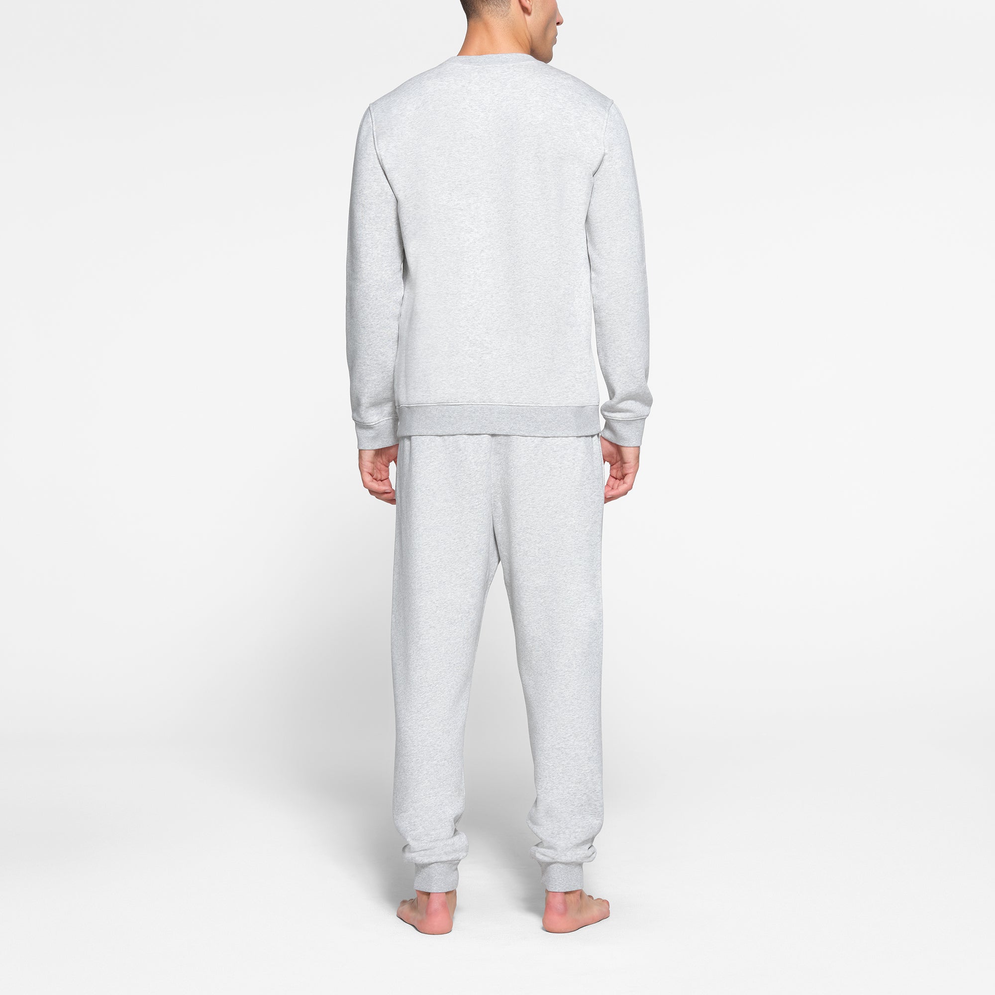 FLEECE LOUNGE MENS CREWNECK | LIGHT HEATHER GREY - Image 4