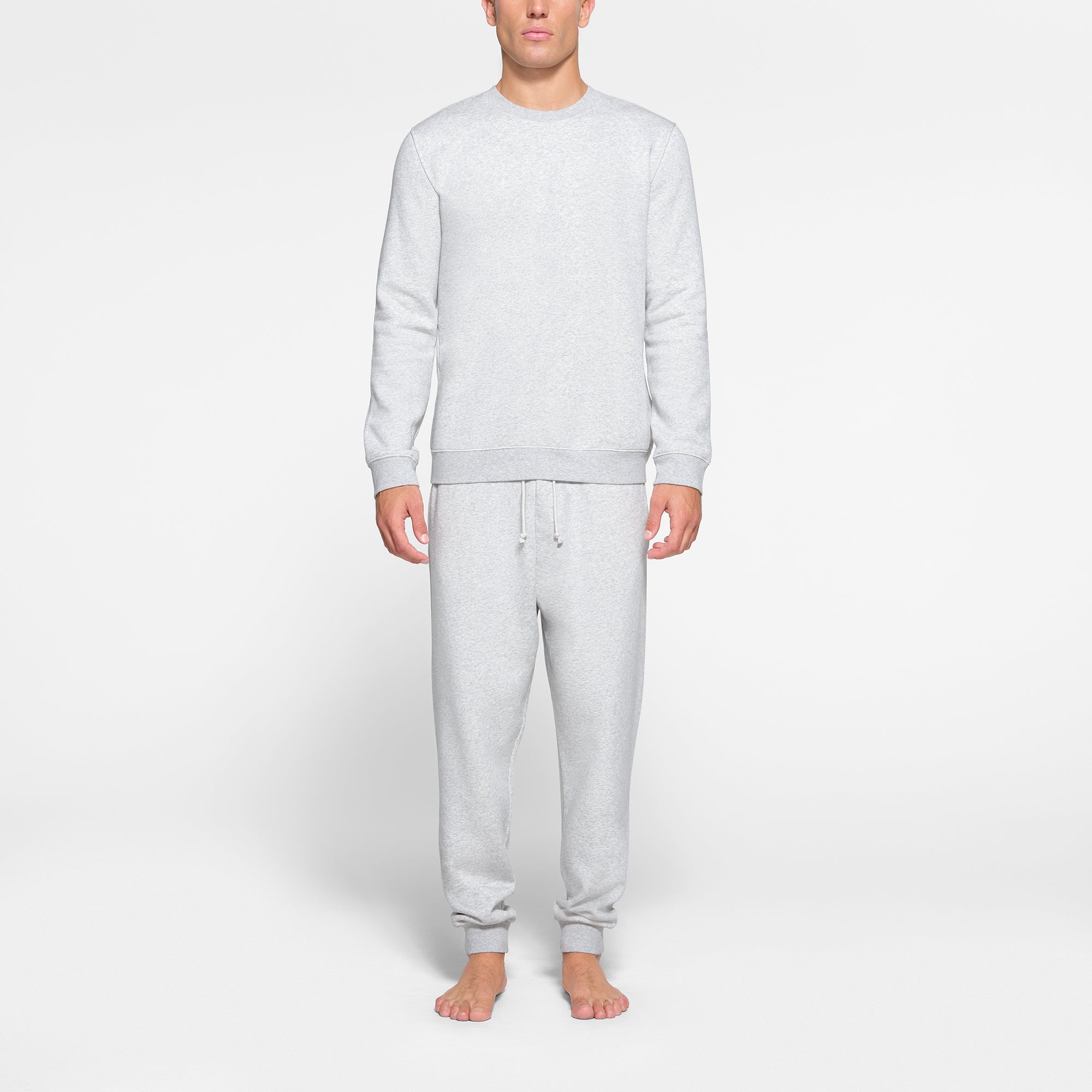 FLEECE LOUNGE MENS CREWNECK | LIGHT HEATHER GREY - Image 2