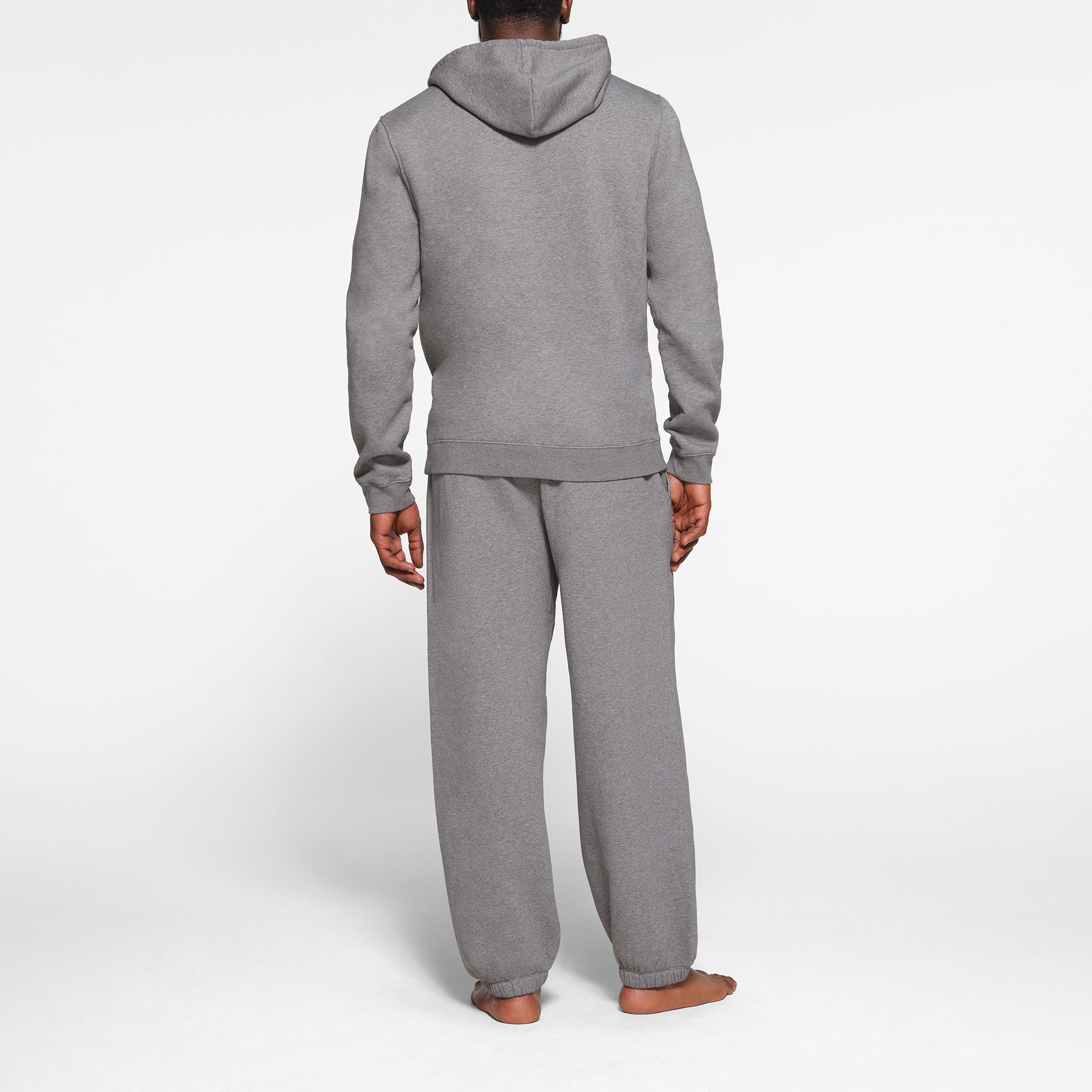 FLEECE LOUNGE MENS CLASSIC HOODIE | DARK HEATHER GREY - Image 4