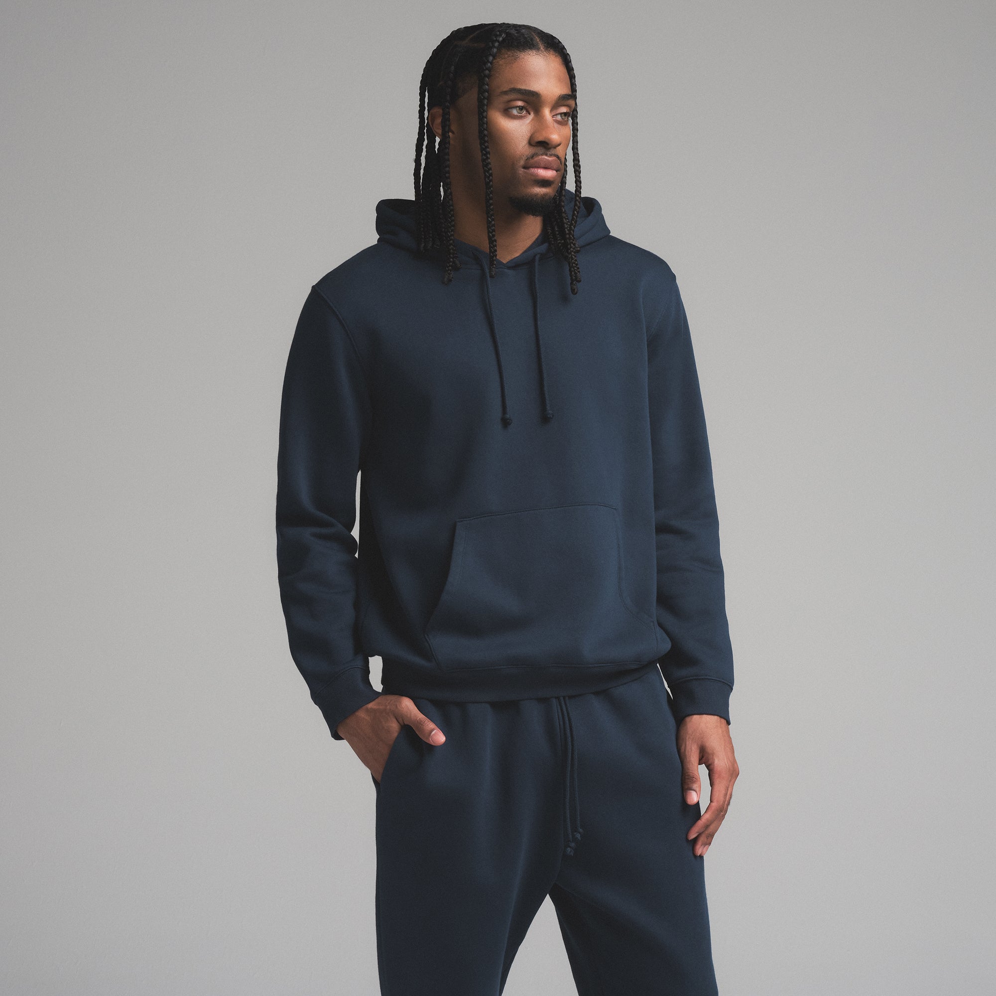 FLEECE LOUNGE MENS CLASSIC HOODIE | NAVY