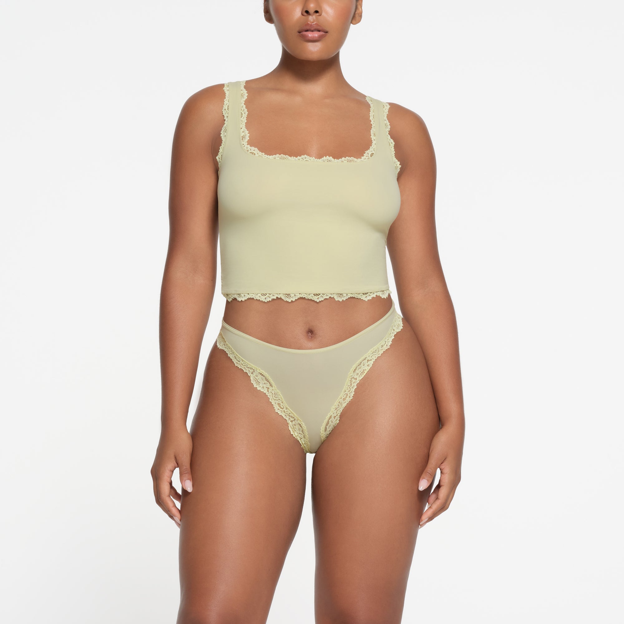 FITS EVERYBODY LACE TANK | SAGE