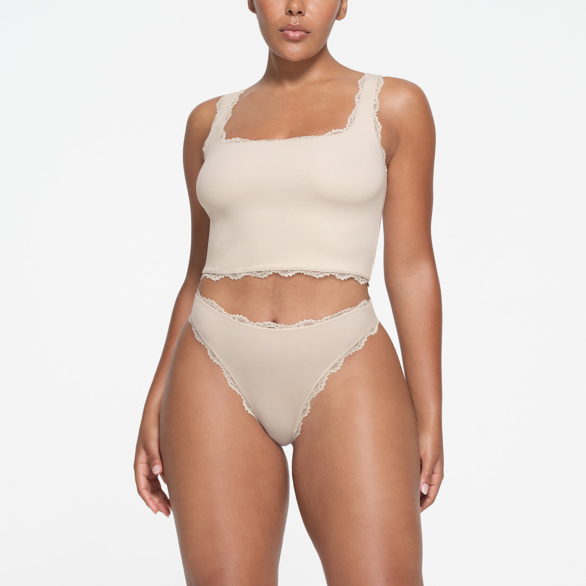 FITS EVERYBODY LACE TANK | STONE