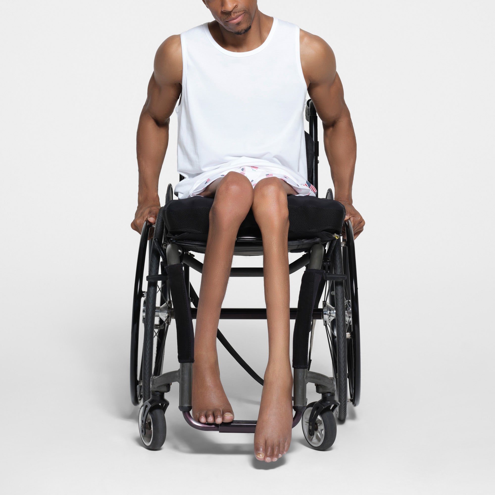 SKIMS FOR TEAM USA JERSEY SLEEP MENS PARALYMPIC TANK | WHITE