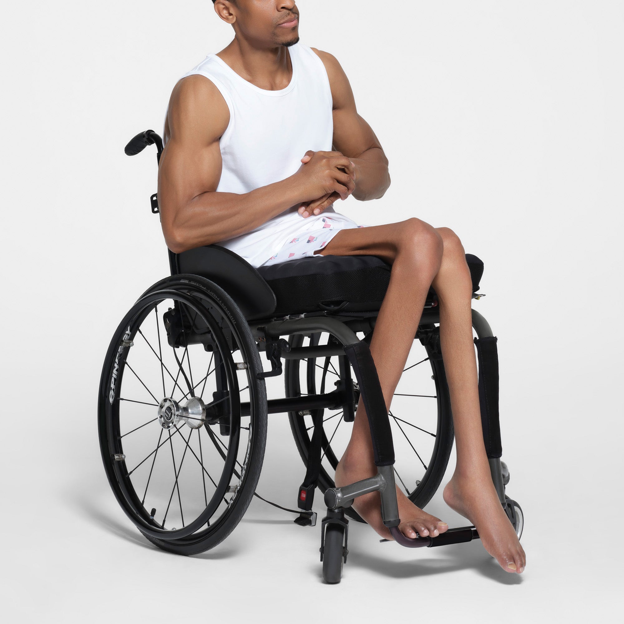 SKIMS FOR TEAM USA JERSEY SLEEP MENS PARALYMPIC TANK | WHITE - Image 2