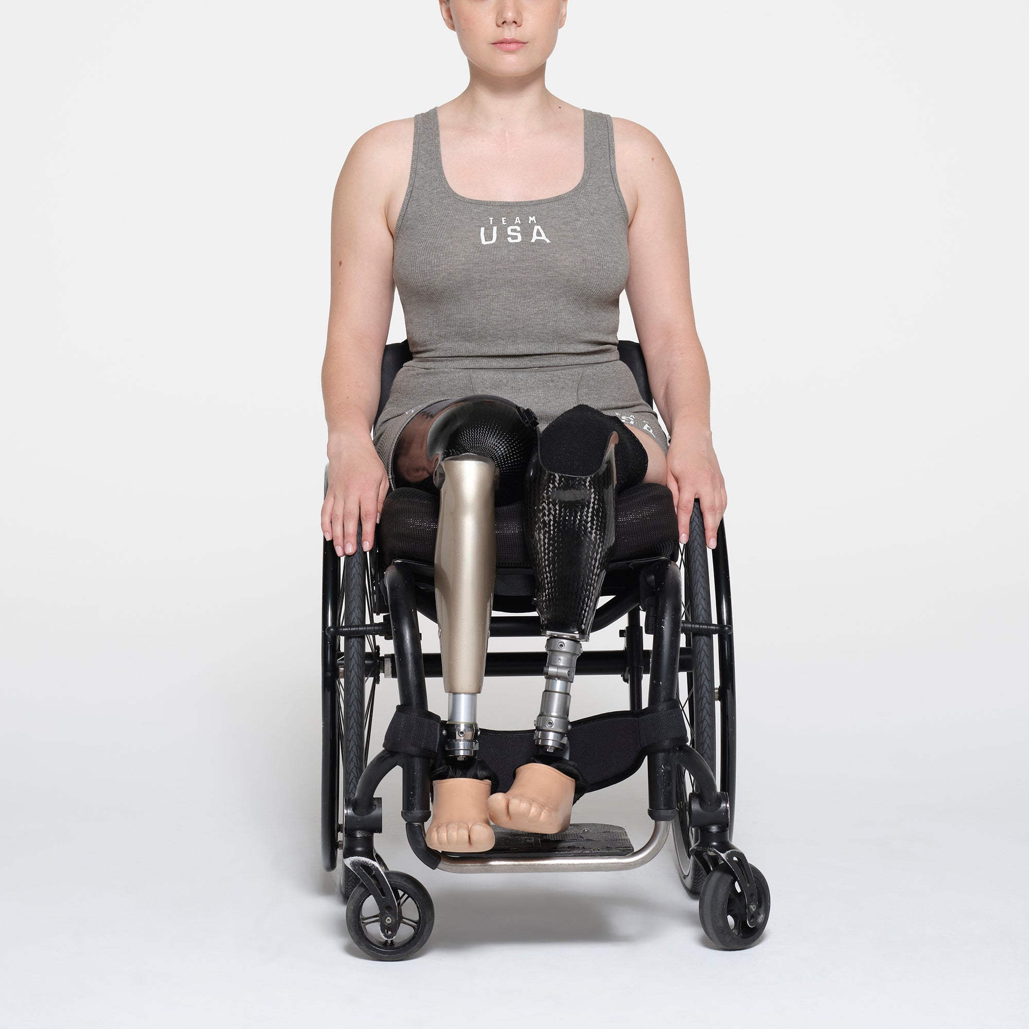 SKIMS FOR TEAM USA COTTON RIB PARALYMPIC TANK | HEATHER GREY